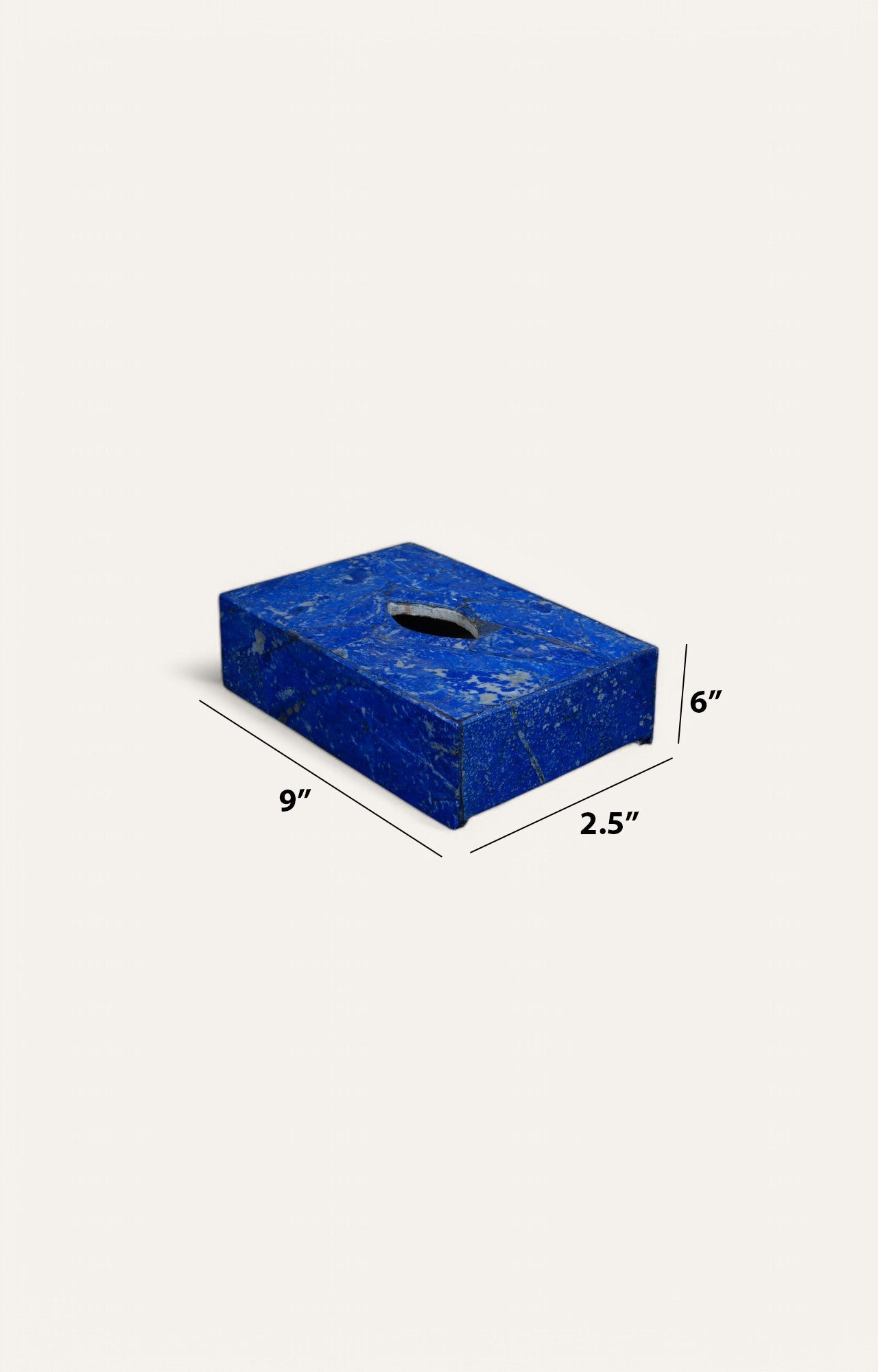 Lapis Stone Tissue Box with Natural Veining