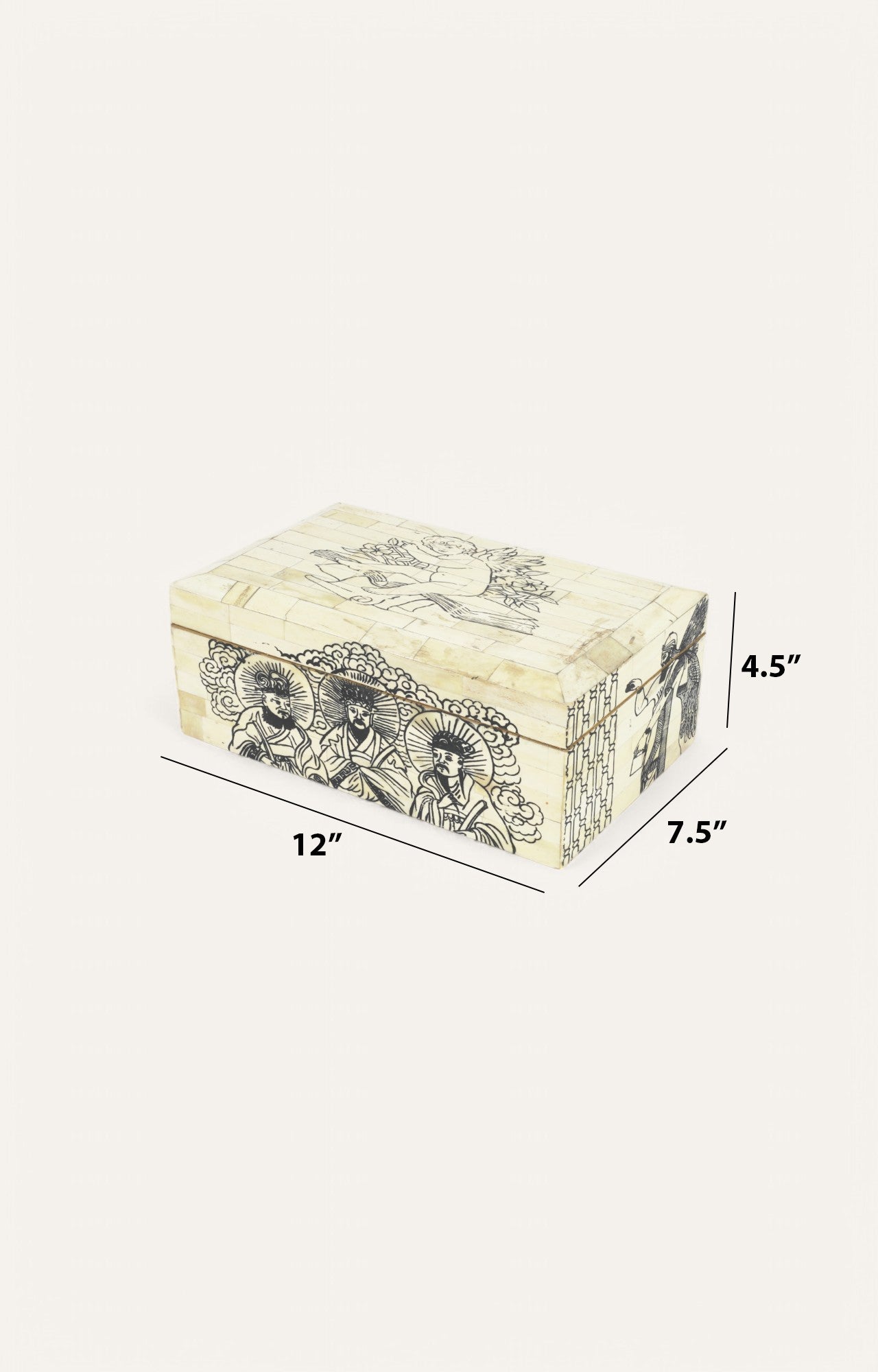 Three Kings Mango Wood and Bone Jewelry Box