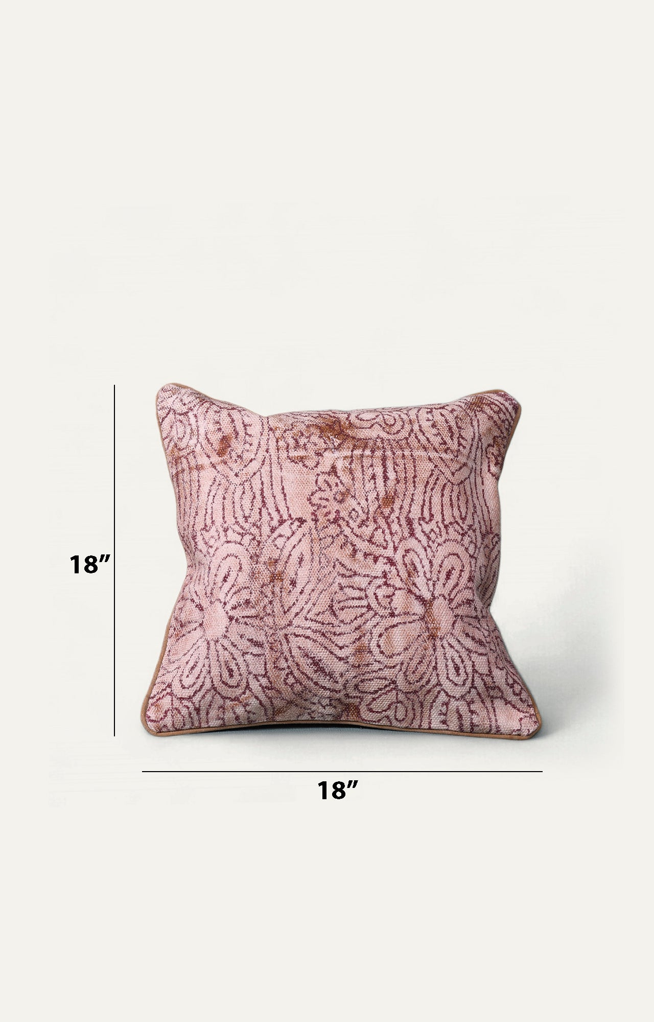 Red Floral Cotton Cushion Cover