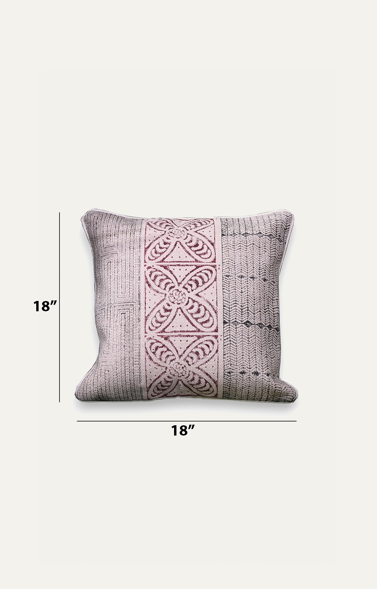 Abstract Floral Maze Cotton Cushion Cover