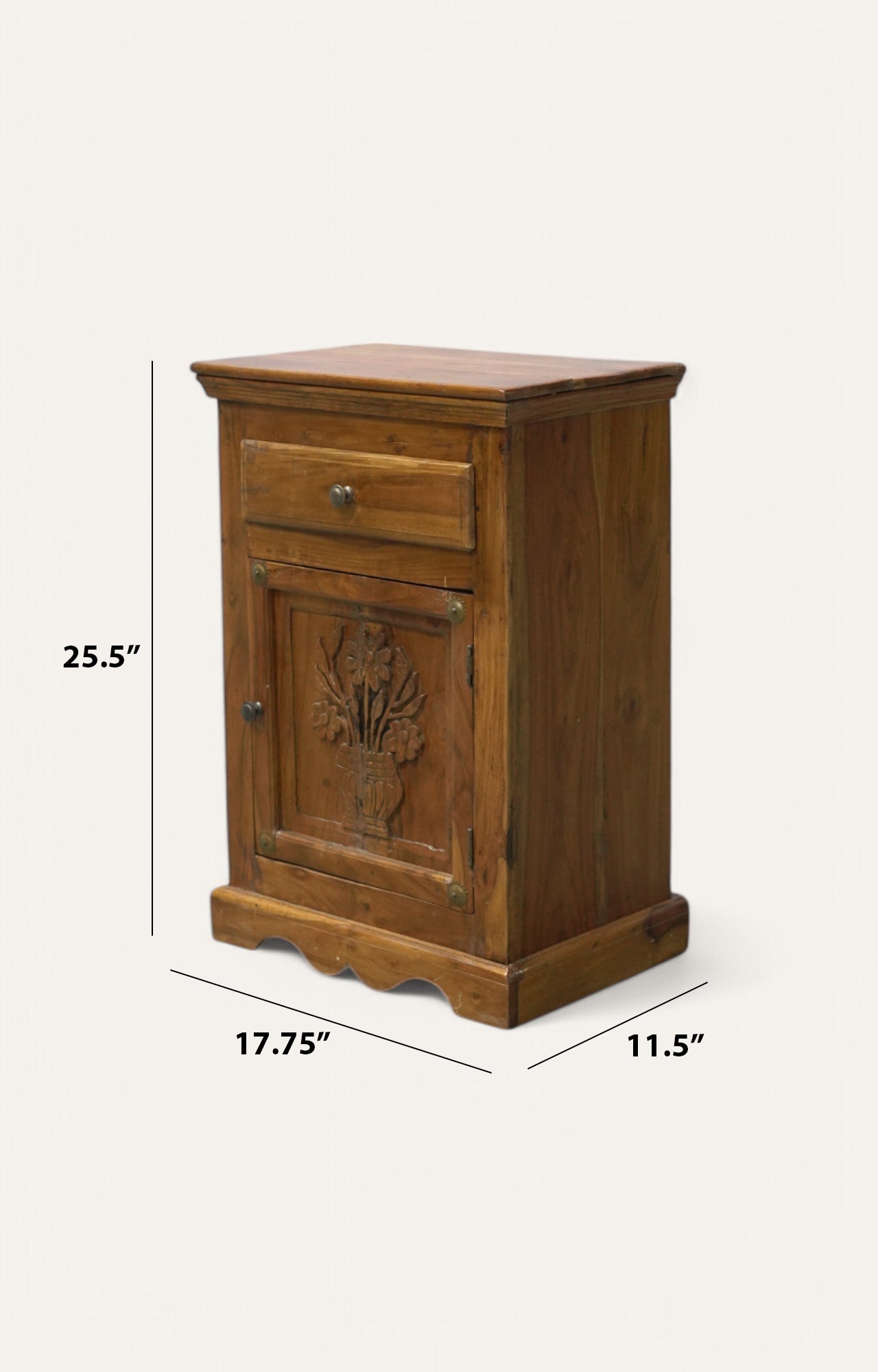 Flora Hand-Carved Wooden Cabinet