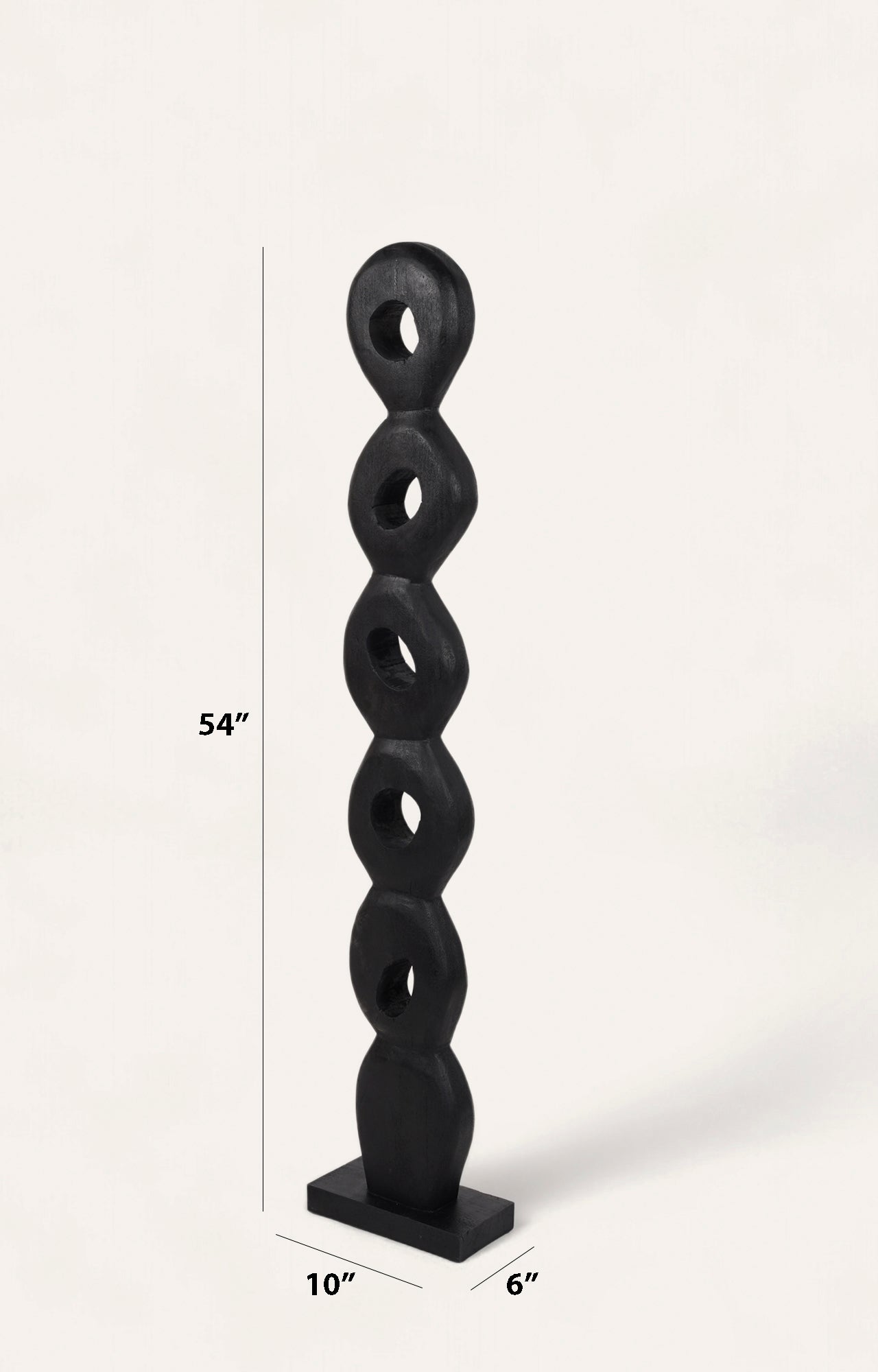 The Eternal Hoop – Black Mango Wood Modern Sculpture