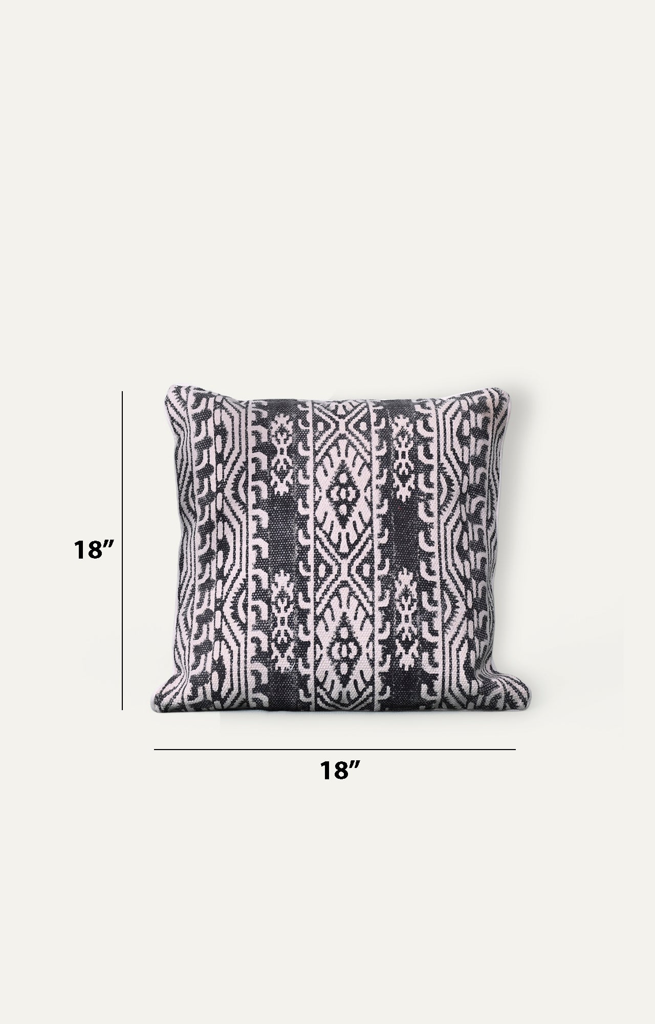 Black Tribal Print Cotton Cushion Cover