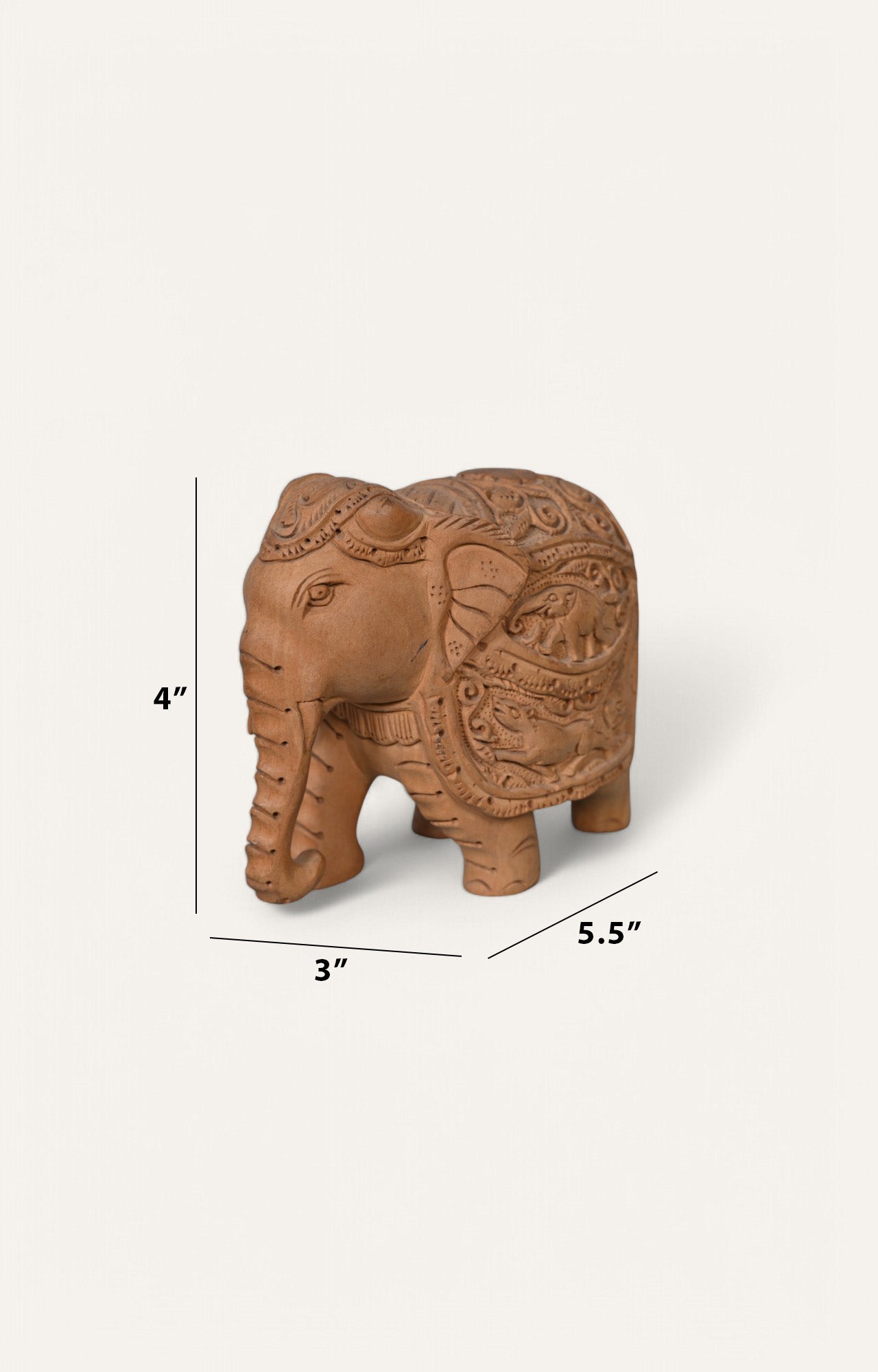 Handcrafted Teak Wood Elephant Statue