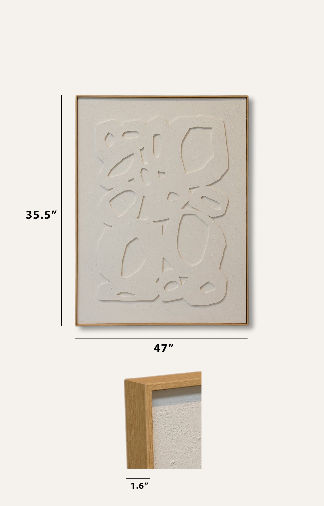 3D Abstract Relief Art with Frame