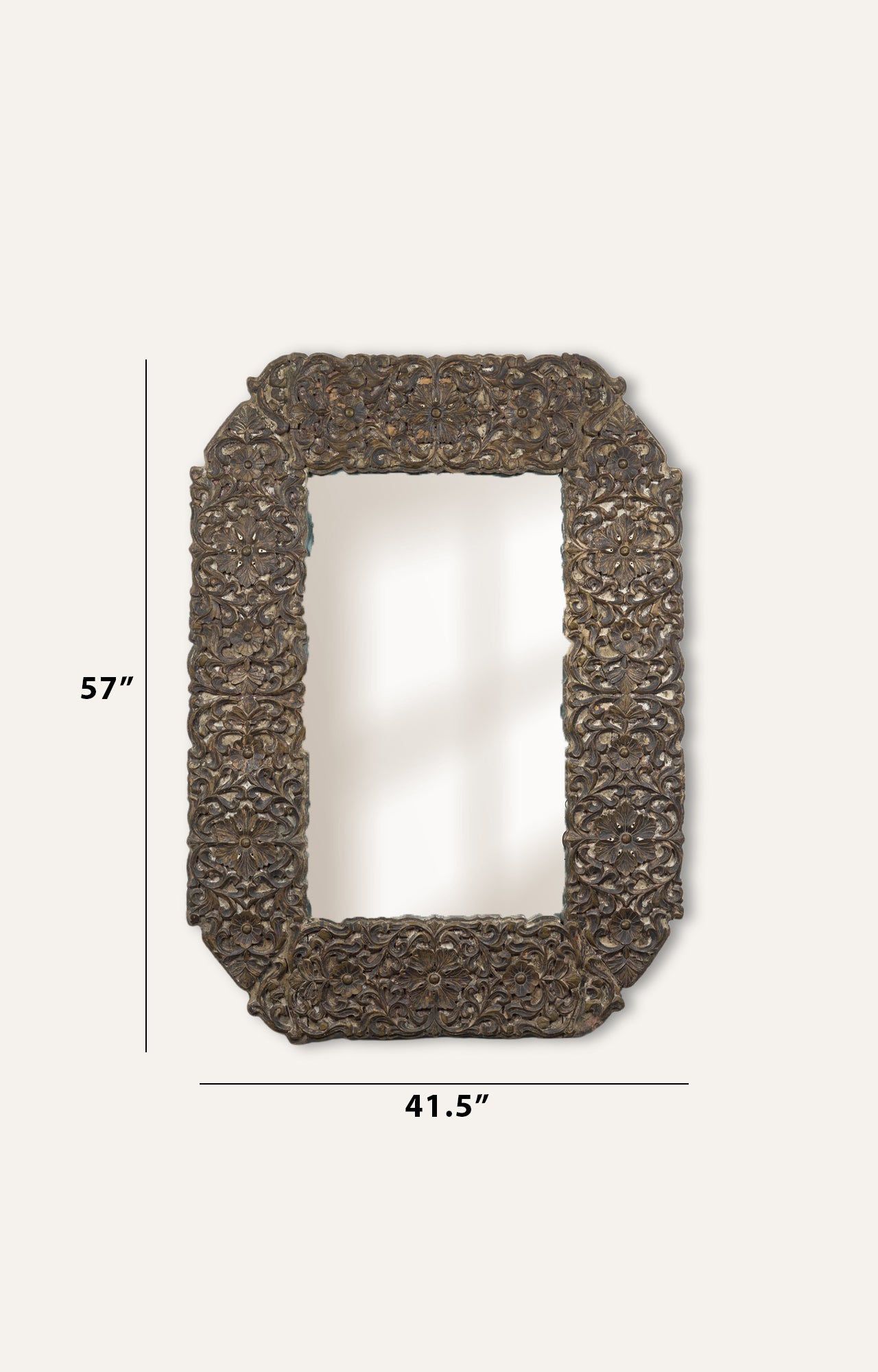 Helios Rectangular Gold Frame Mirror