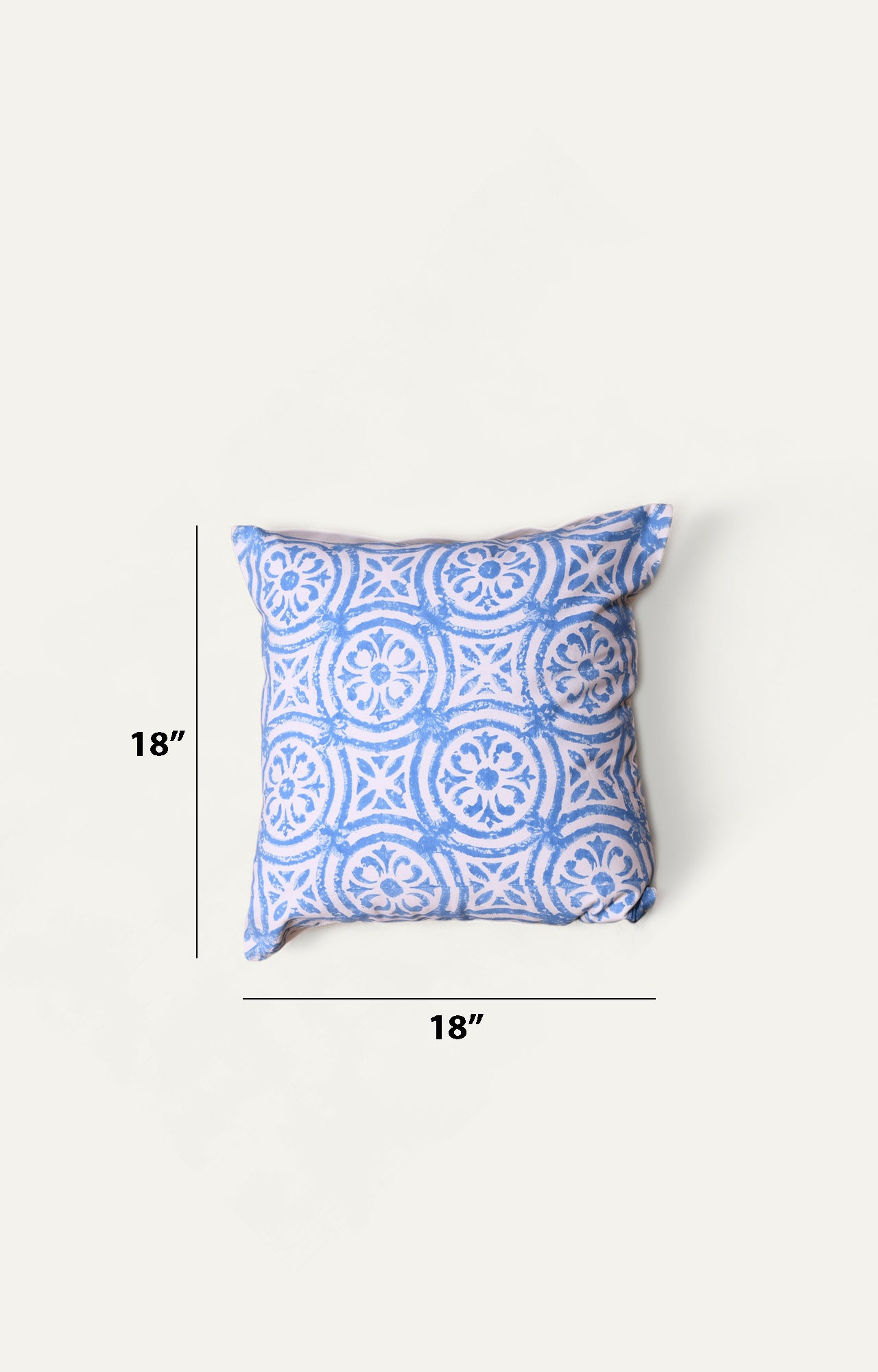 Blue Floral Cotton Cushion Cover