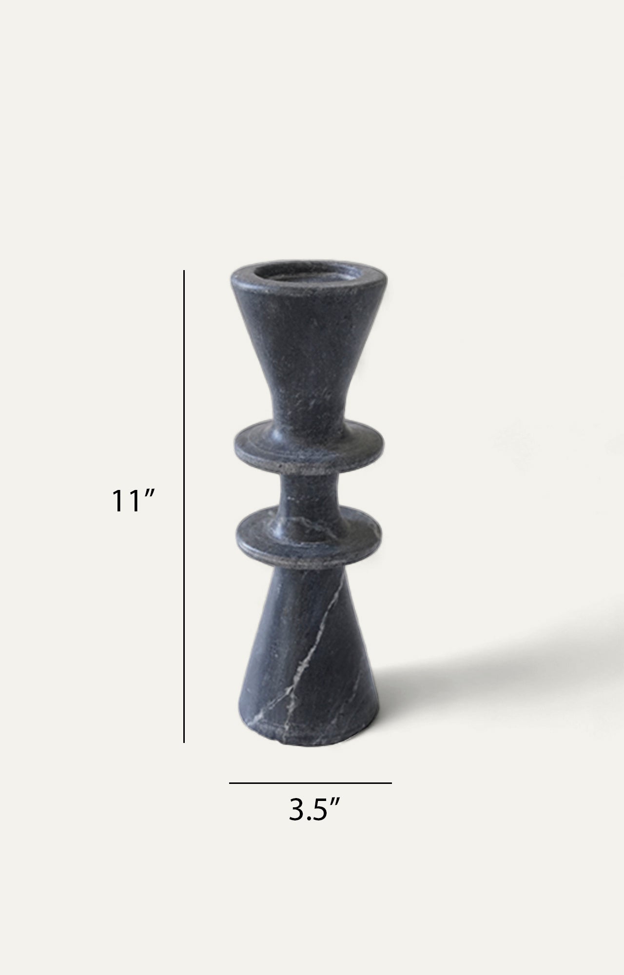 Sleek Black Marble Candle Stand
