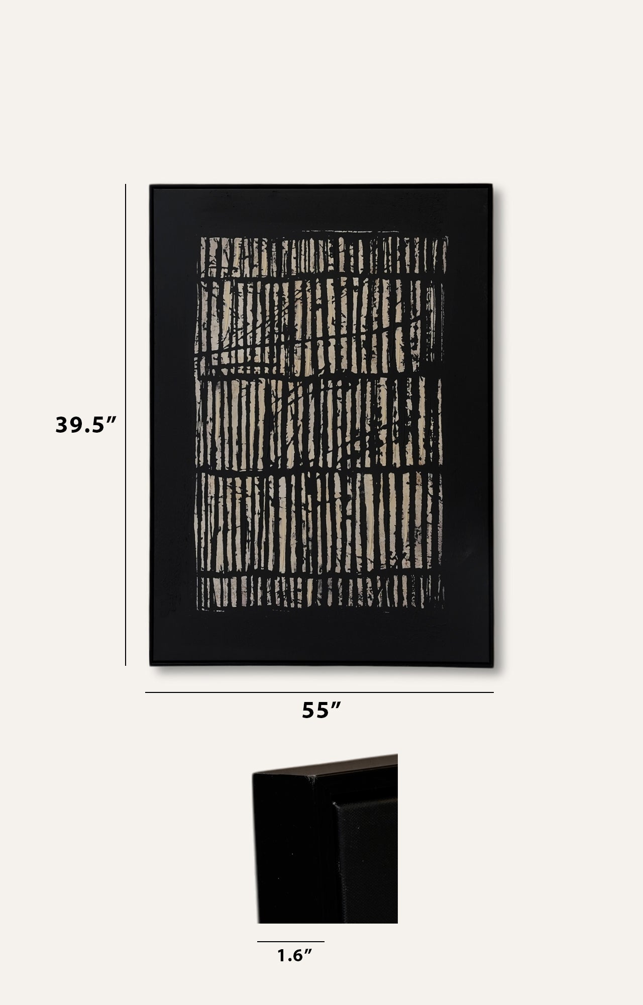 Rhythm Tribal Stripes Canvas Print with Handpainted Textures Wall Art