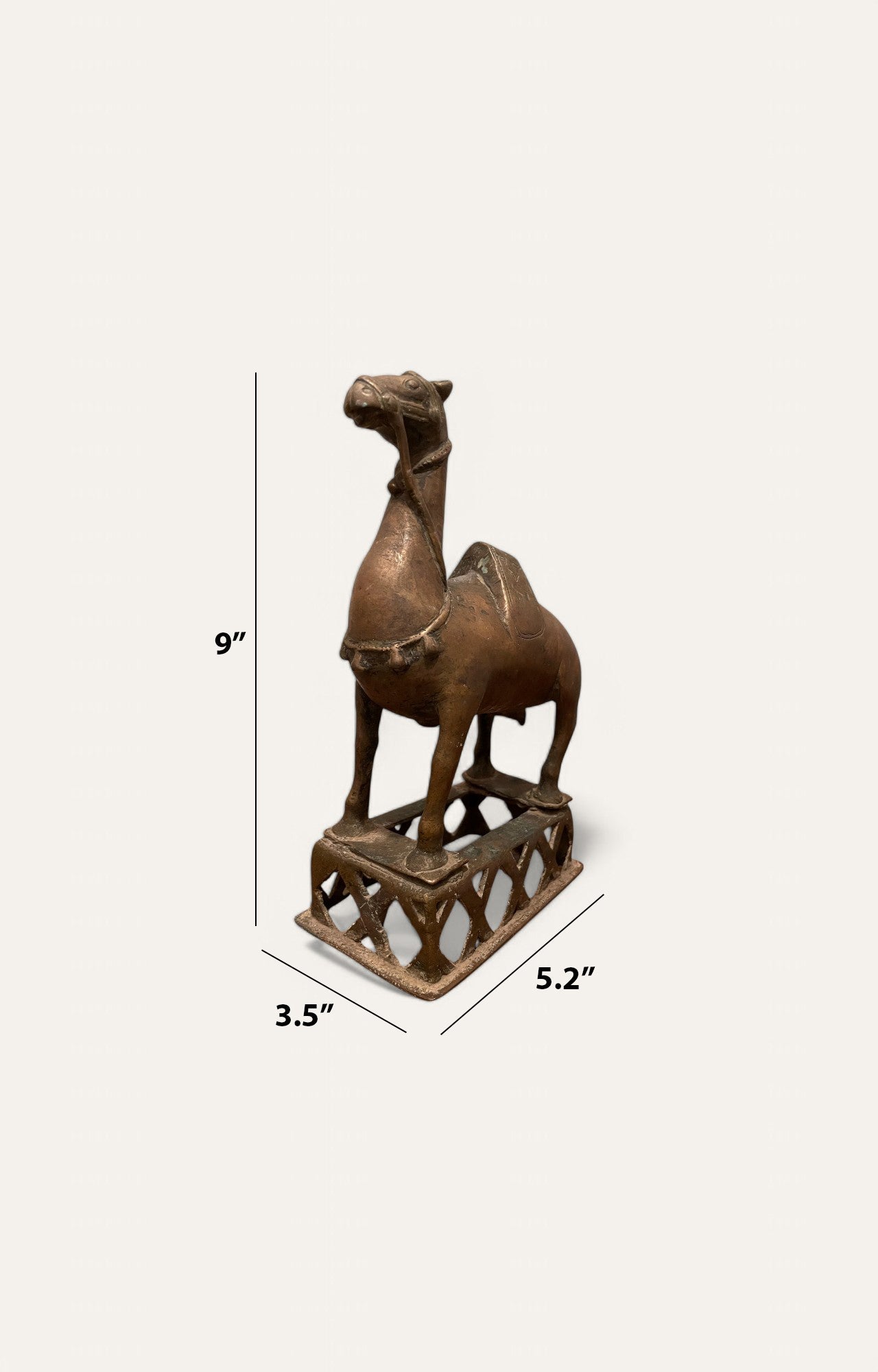 Camel on Stand Antique Brass Art Statue