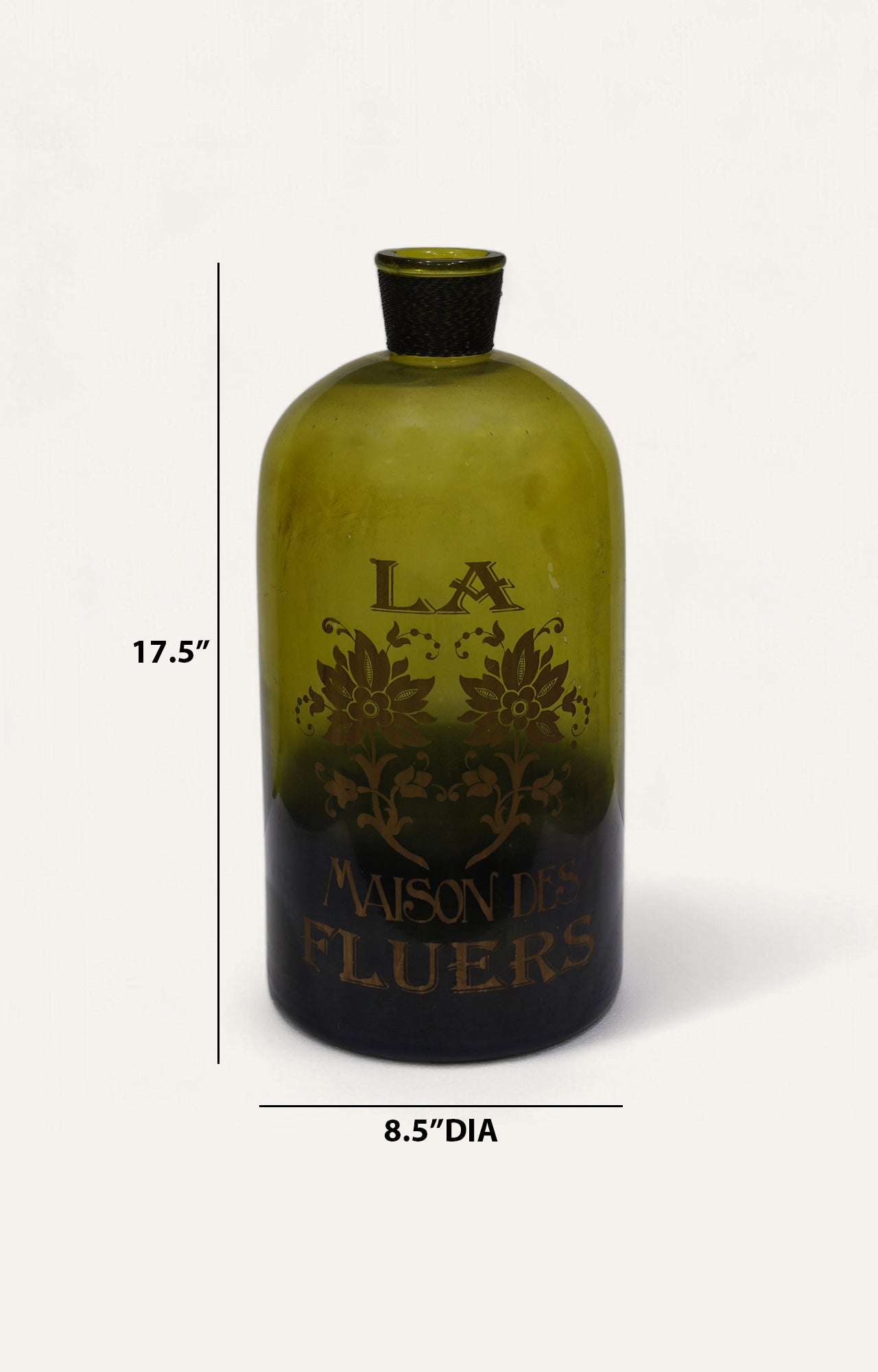 Maison des Fleurs Olive Glass Vase