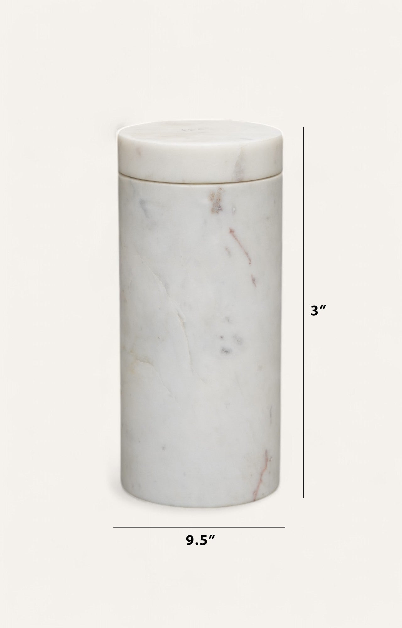 Towering Marble Cylinder Box with Lid