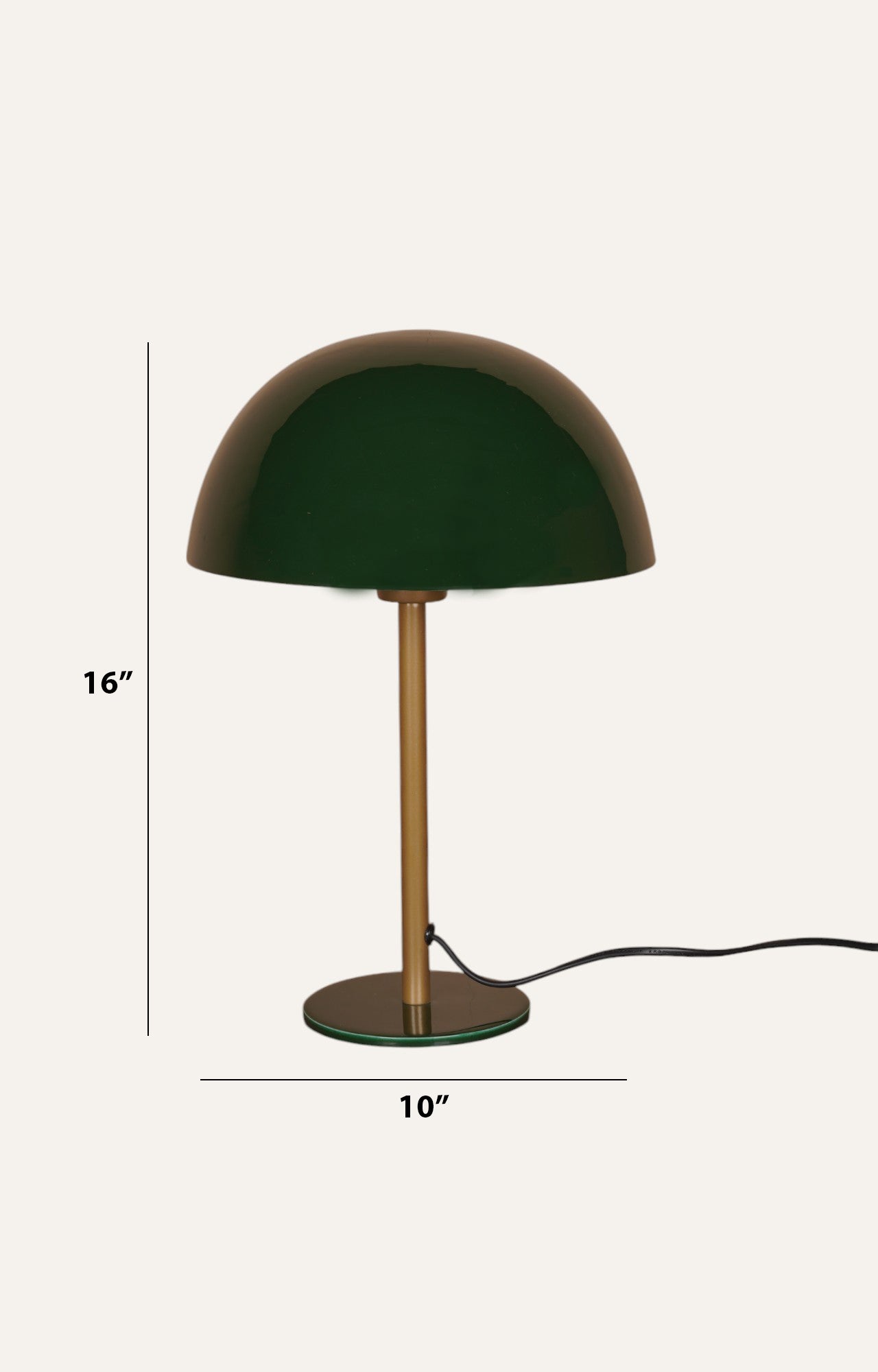 Contemporary Green Metal Dome Table Lamp