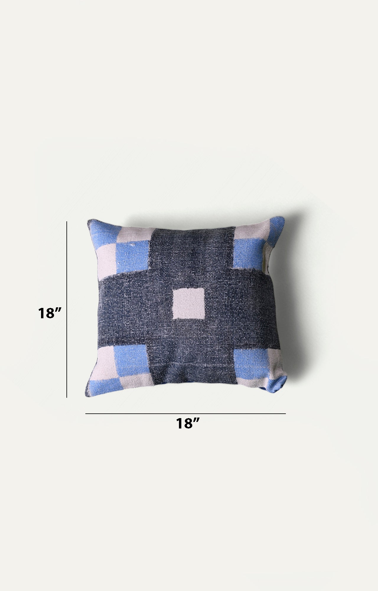 Grey-Blue Cotton Cushion Cover