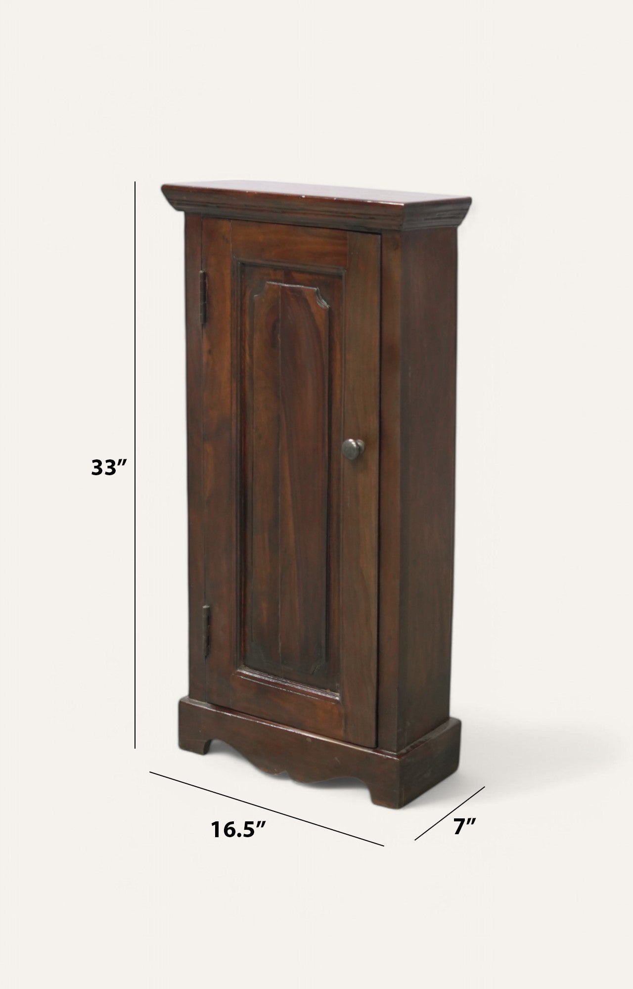 Elf Tall Single Door Wooden Corner Cabinet