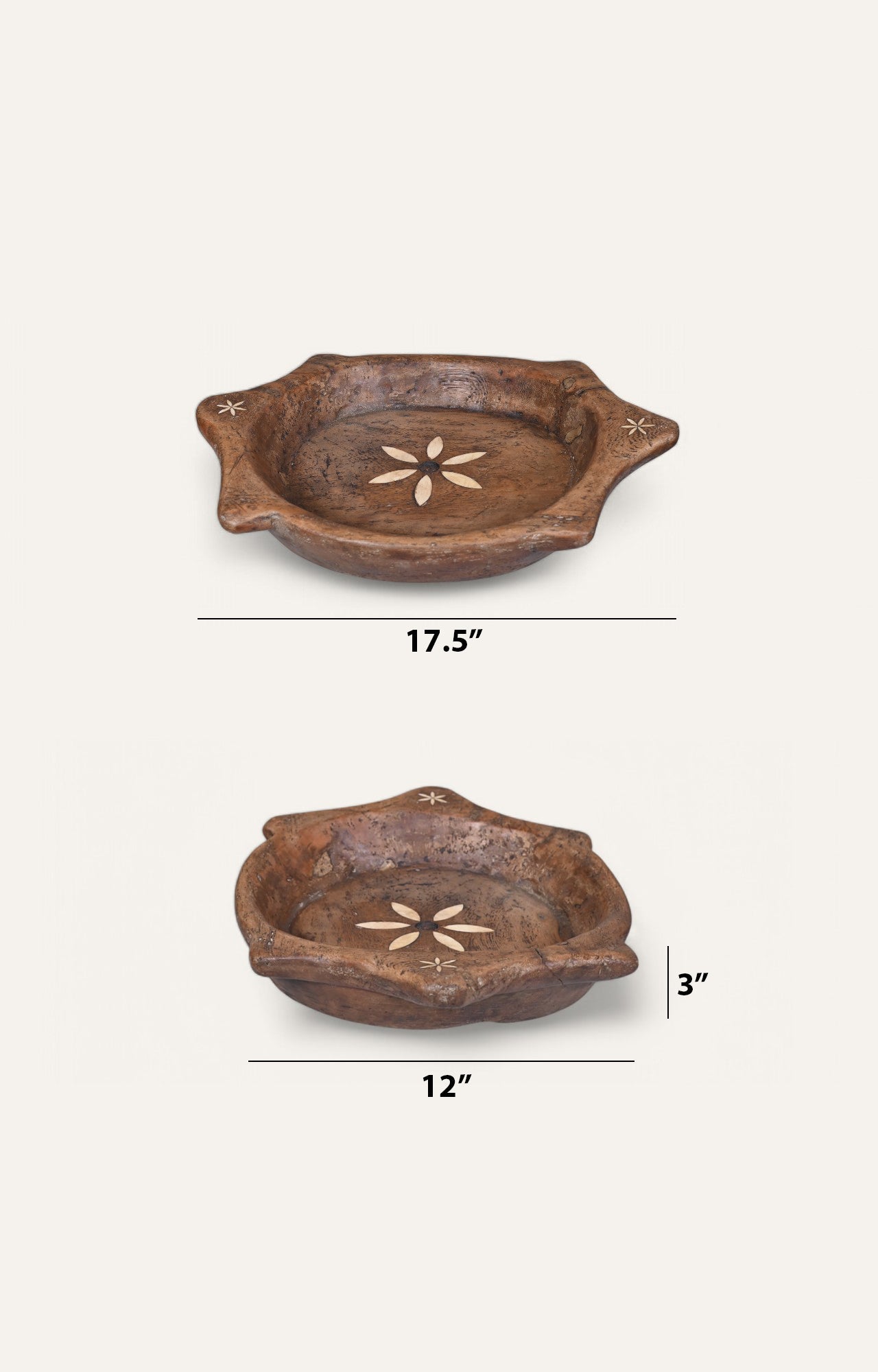 Hand-Crafted Round Wooden Tray