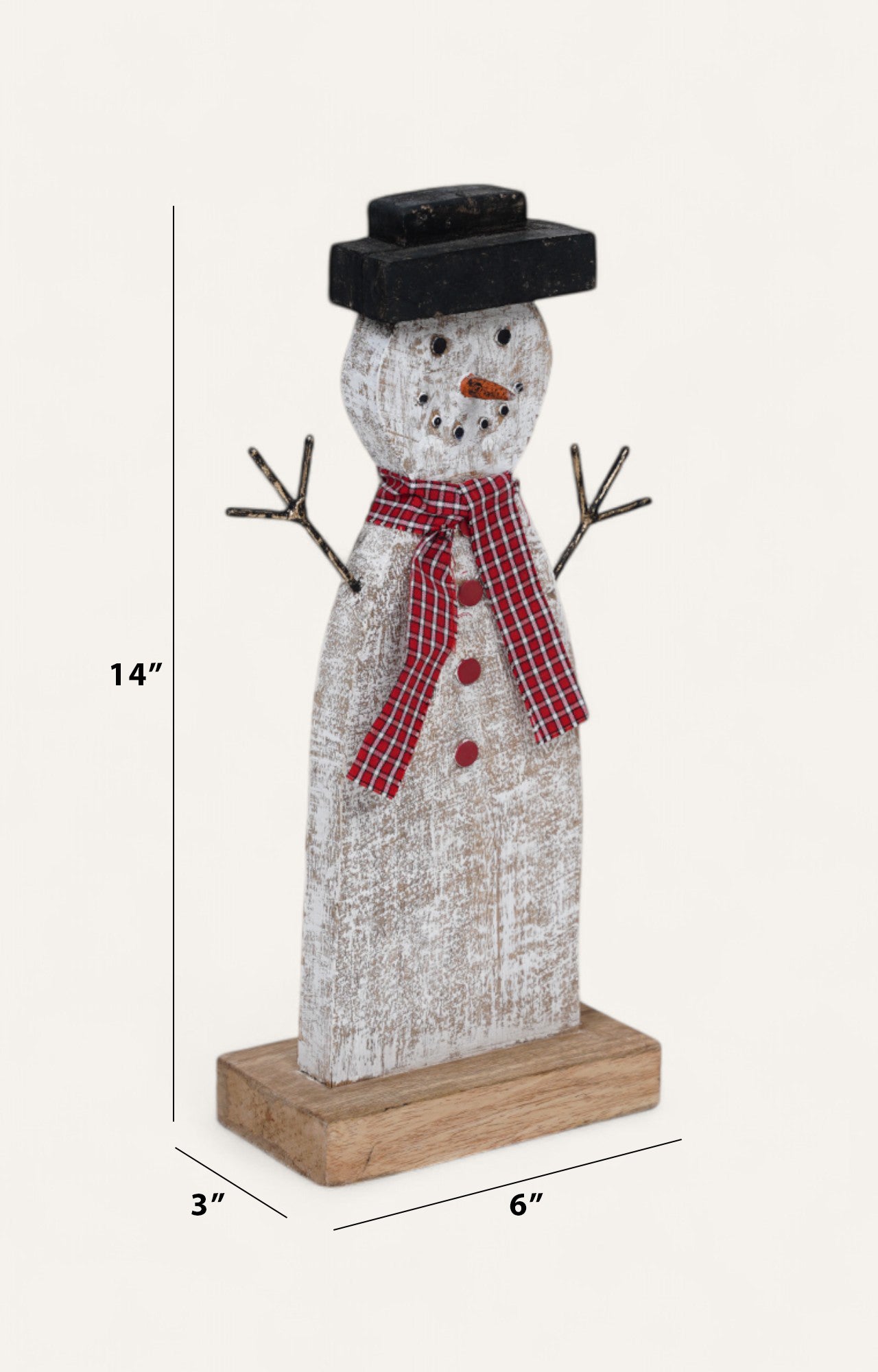 Chionios Wooden Snowman Christmas Decoration Pair
