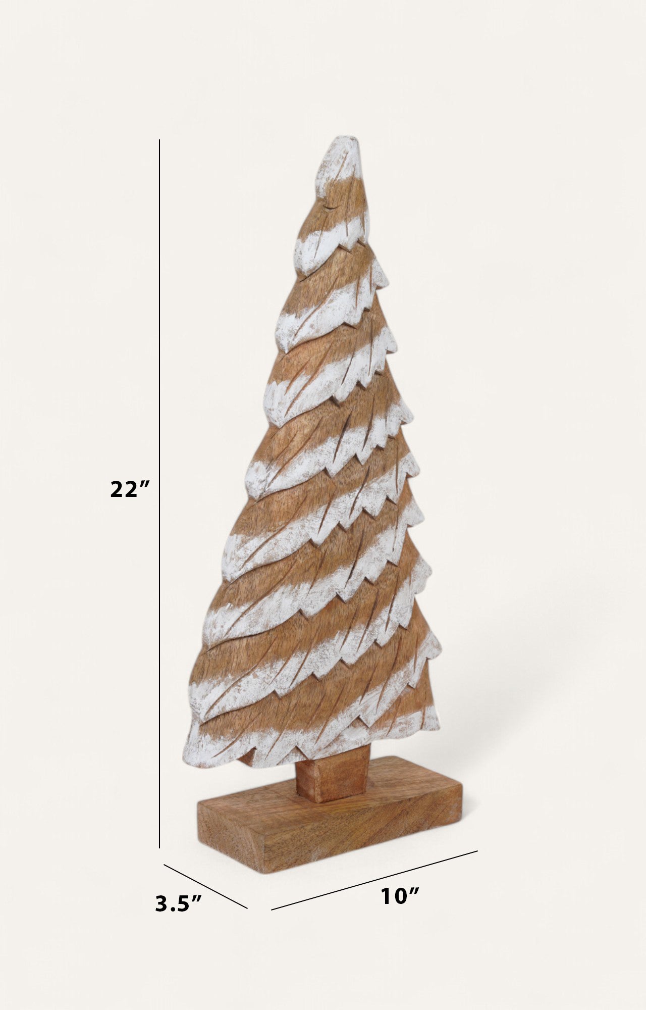 Snowy Wooden Christmas Tree Decoration