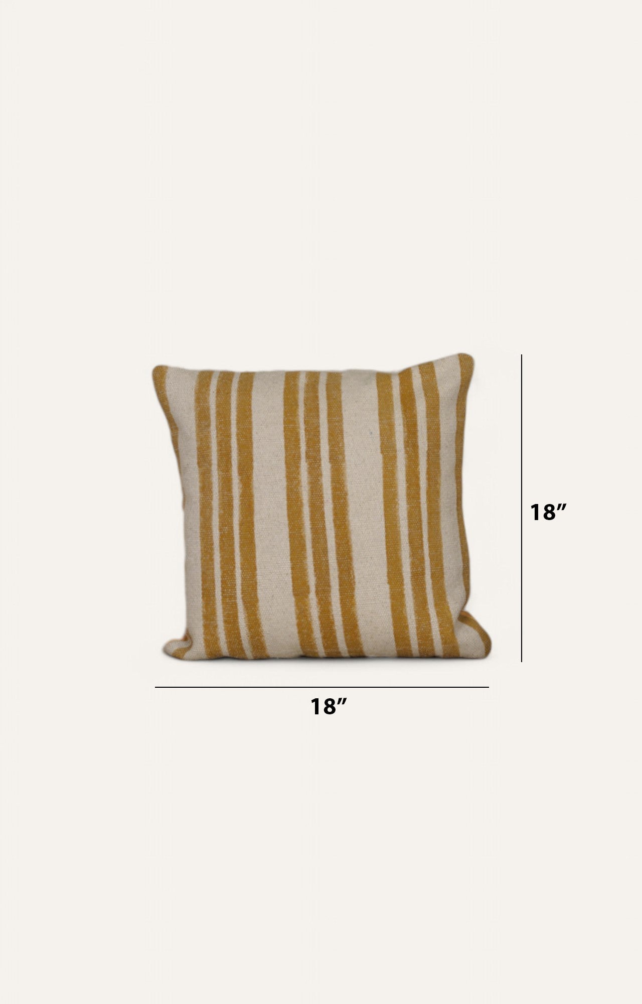White and Yellow Striped Printed Cushion