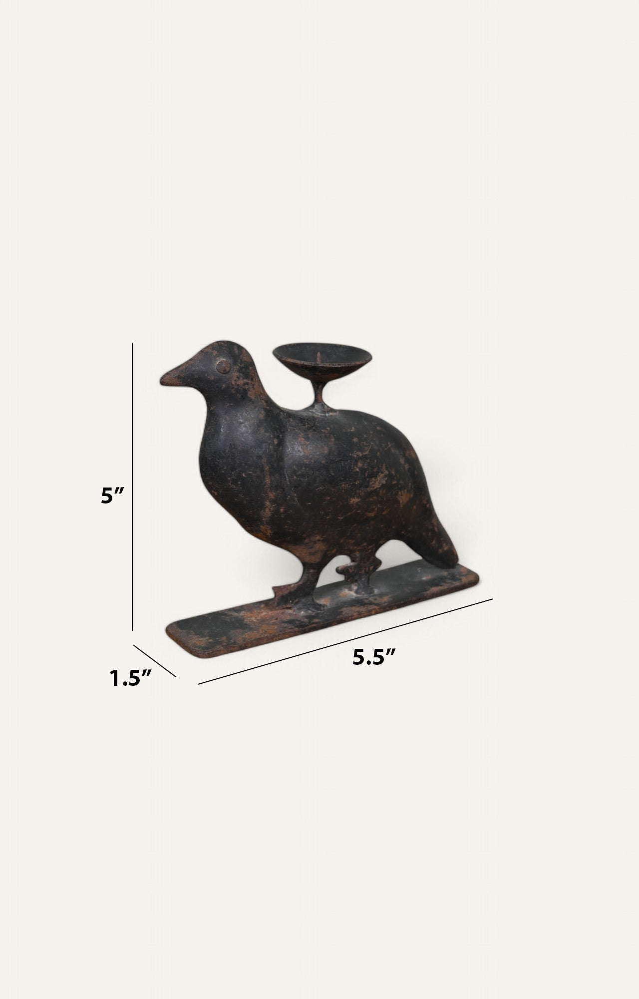 Bird Metal Figurine Candle Holder