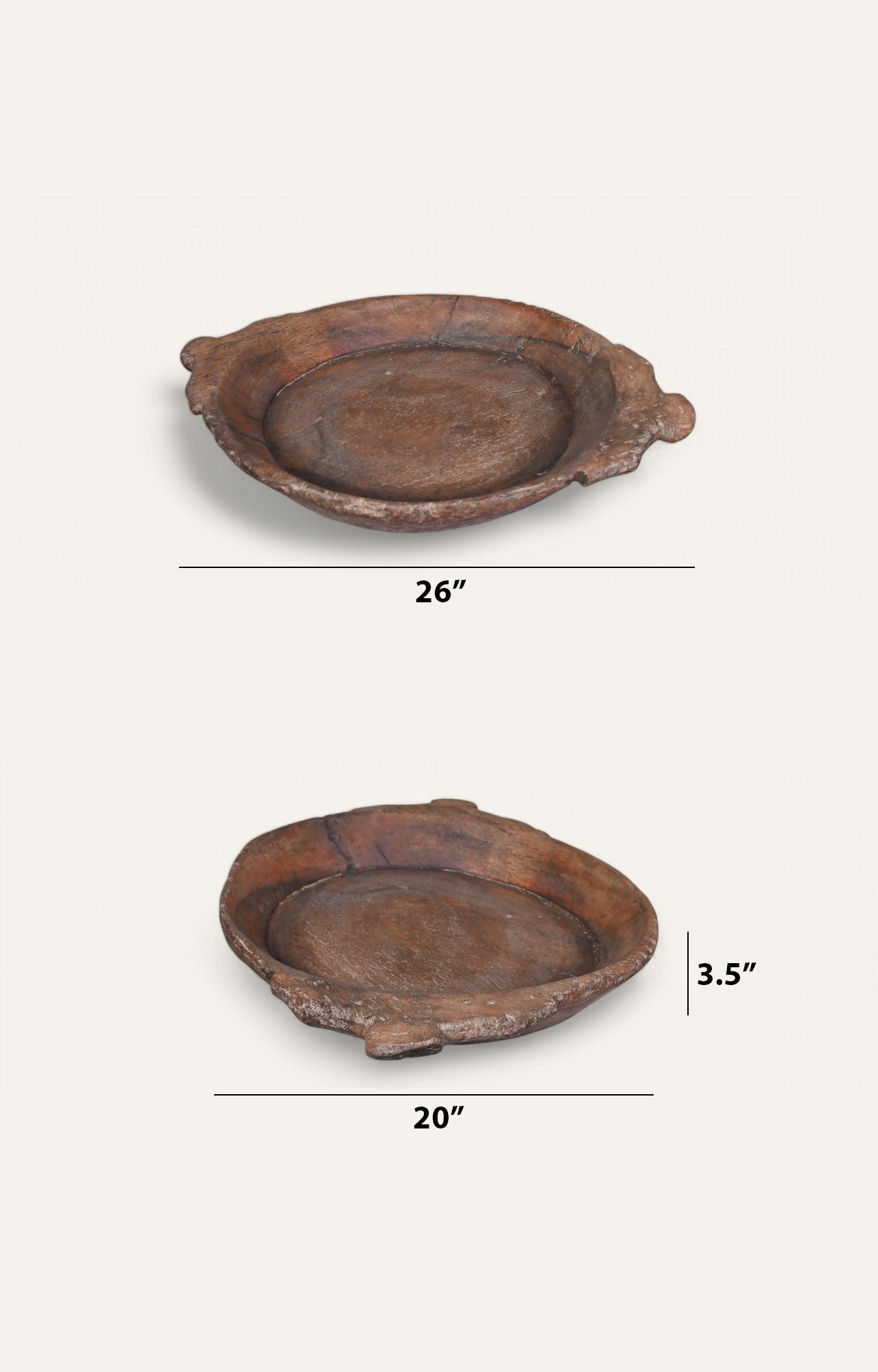 Rustic Wooden Serving Tray with Natural Grain