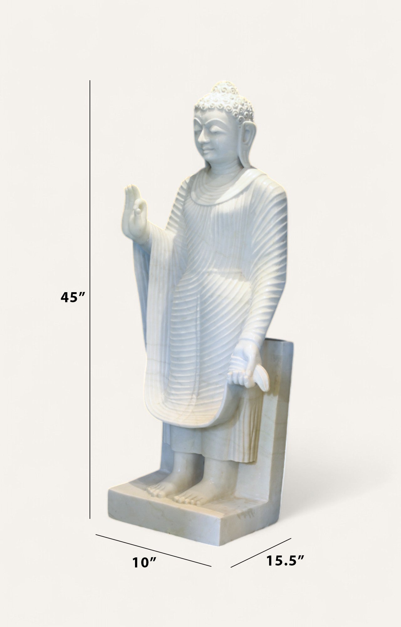 Elegant Marble Buddha Statue – Handcrafted White Idol