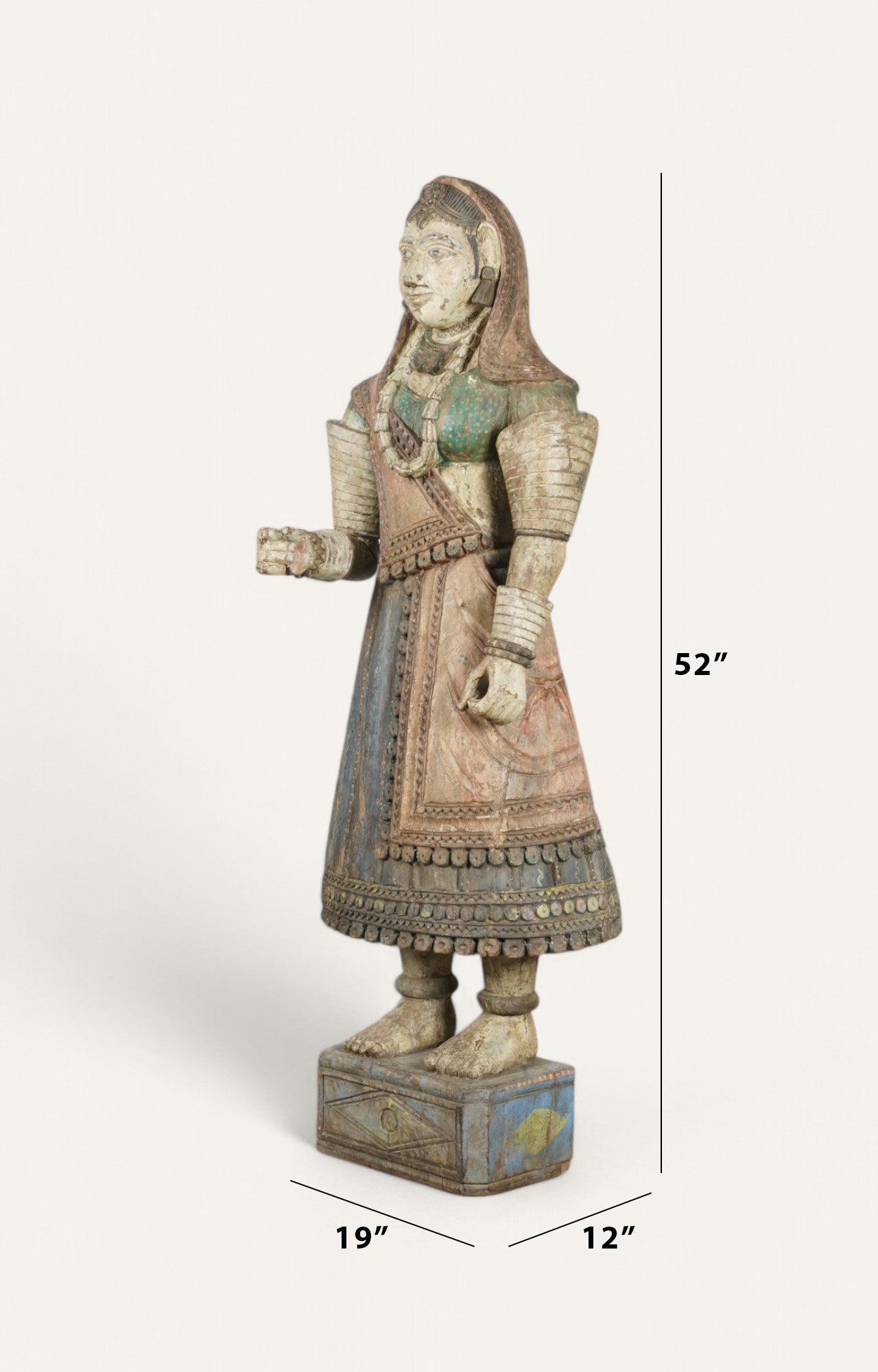 Abstract Decor: Handcarved Wooden Female Figure