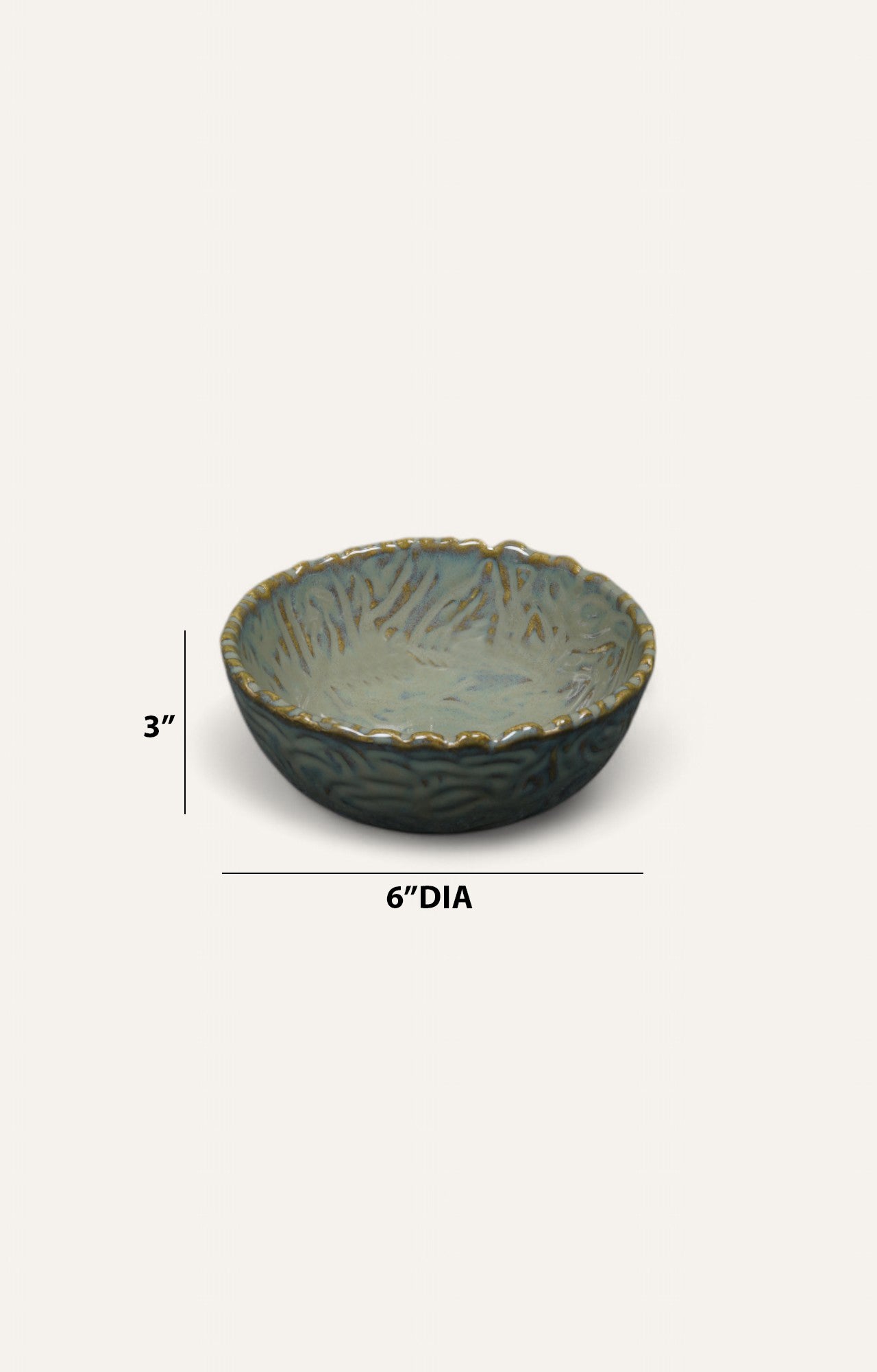 Ripple-Edged Ceramic Bowl (Medium)