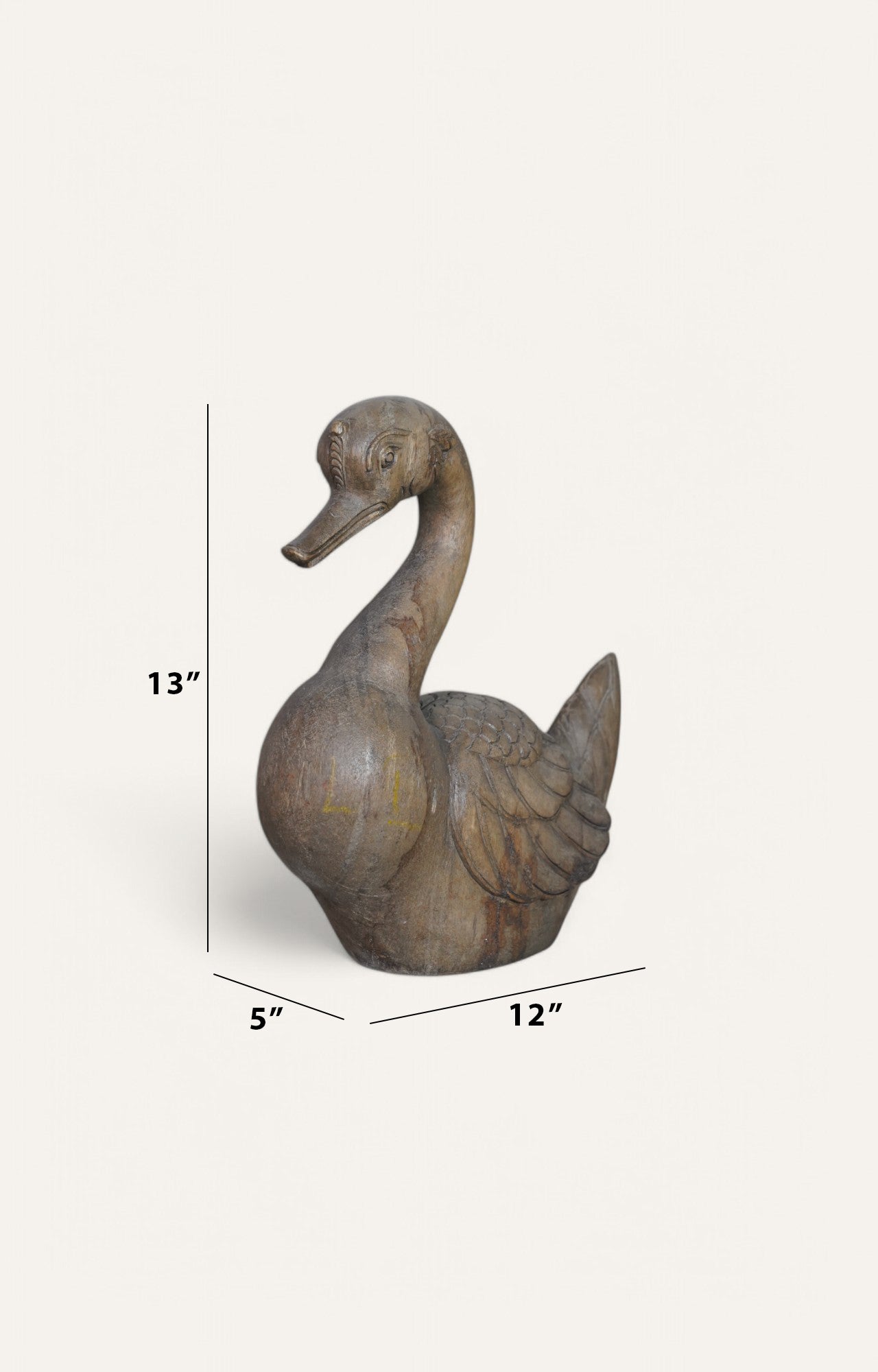 Carved Wooden duck statue