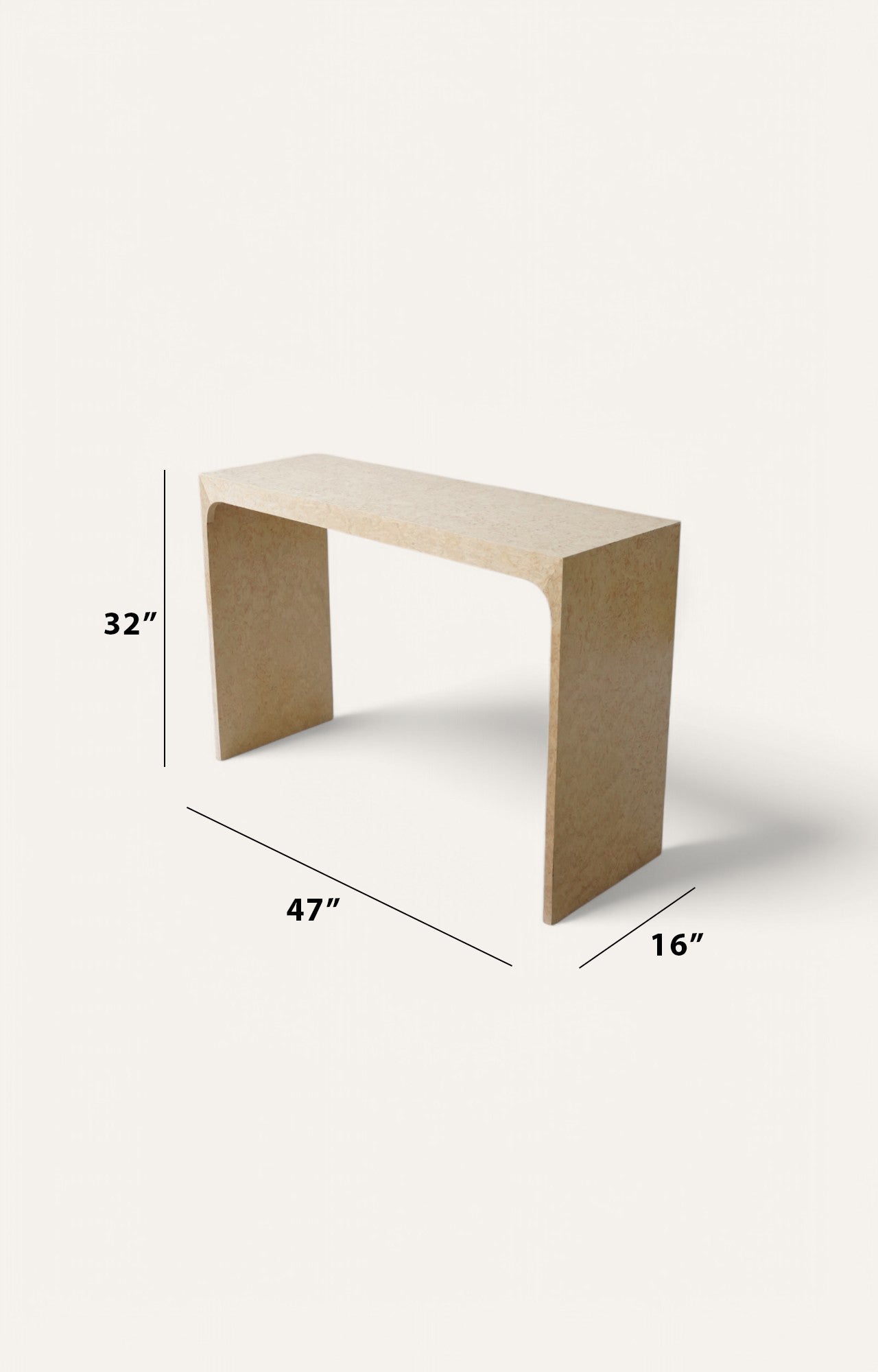 Modern Textured Ivory Arched Console table