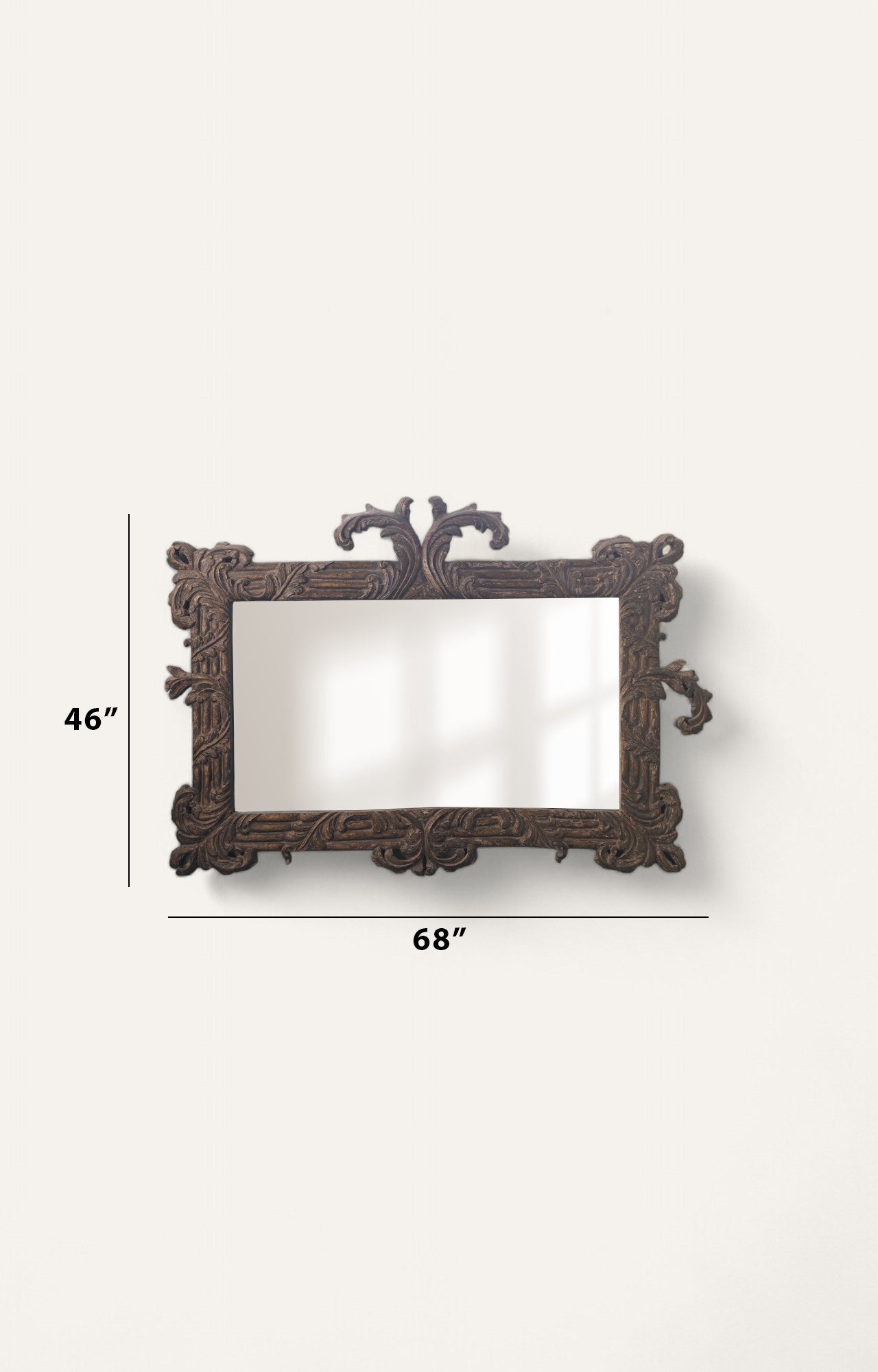 Athena Wood Antique Wall Mirror