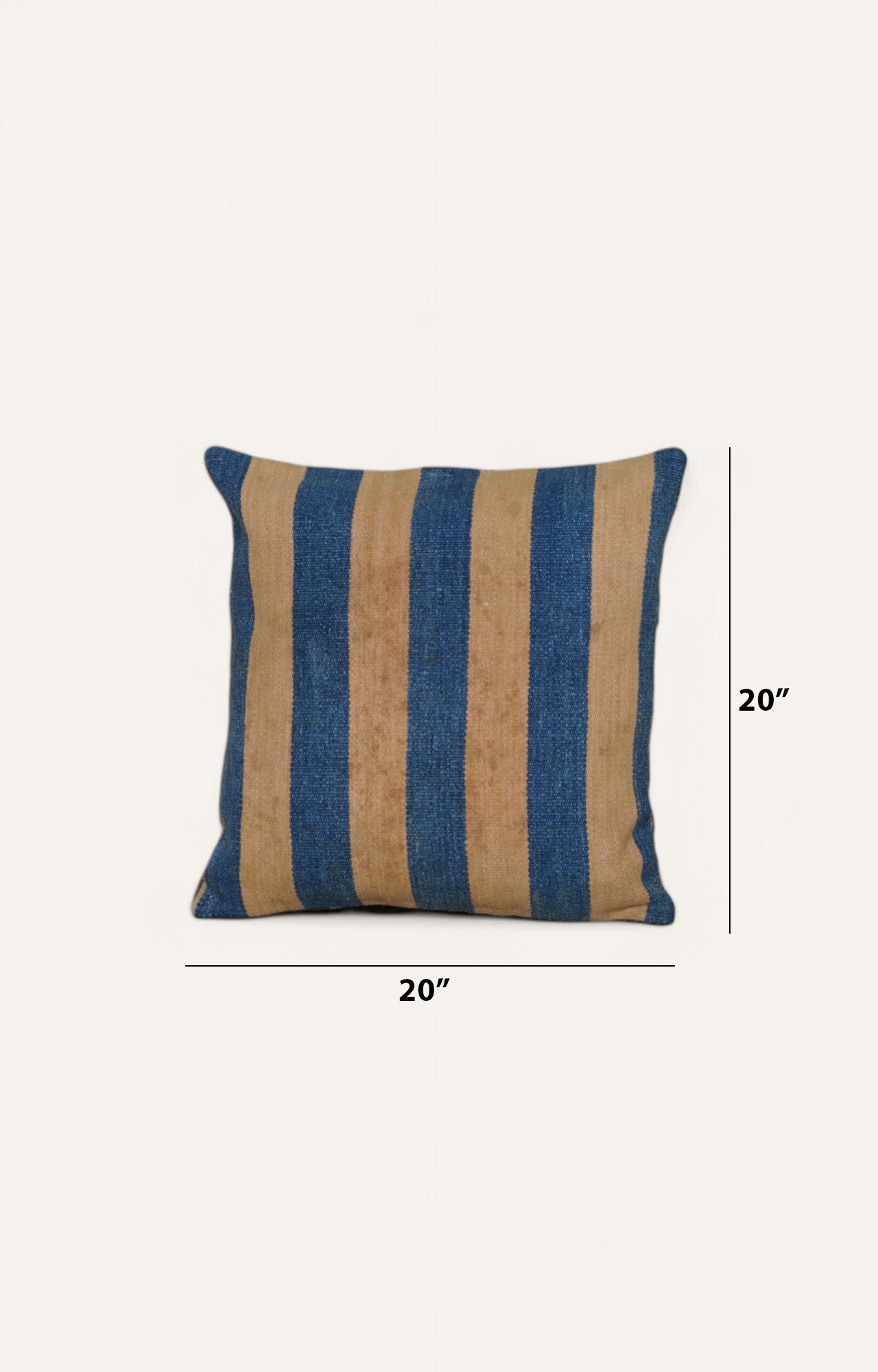 Yellow and Blue Striped Printed Cushion