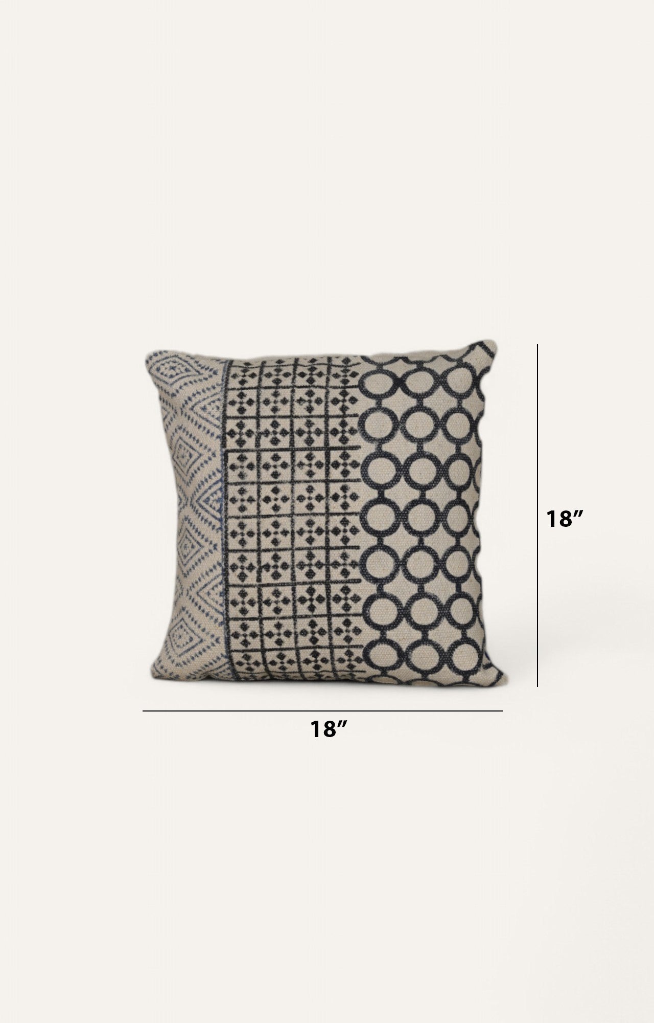 Black and White Geometric Patterned Printed Cushion