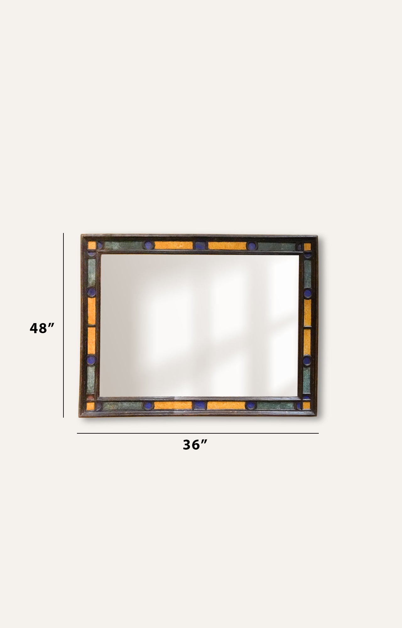 Rectangle Wall Mirror with Semi-Precious Stone Mosaic Frame