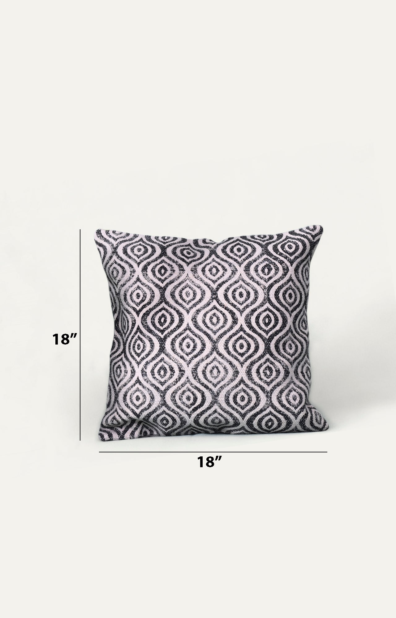Distorted Pattern Cotton Cushion Cover - Black