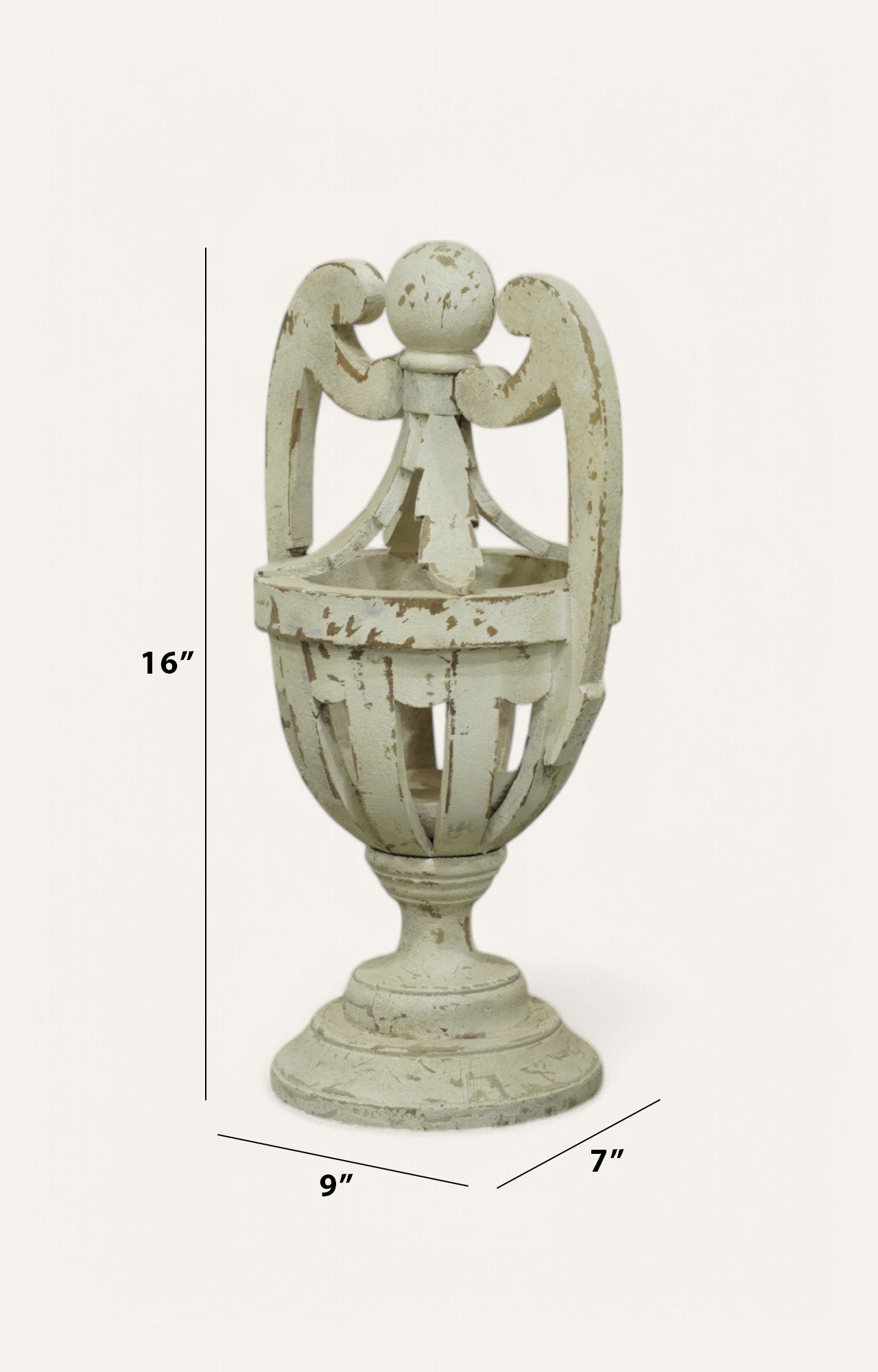 Distressed Off-White Wooden Decor