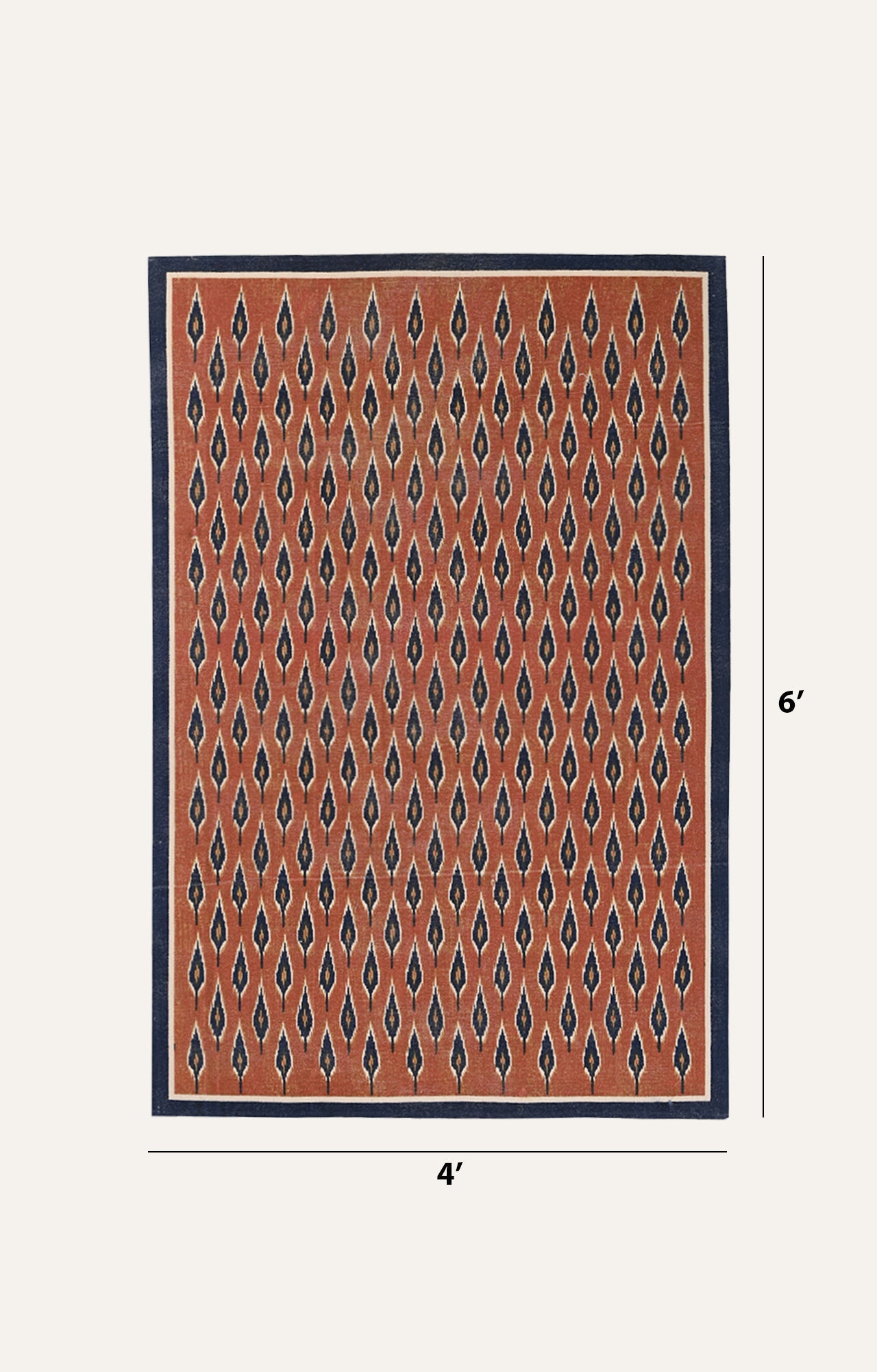 Rust & Indigo Reprise Leaf Cotton Rug