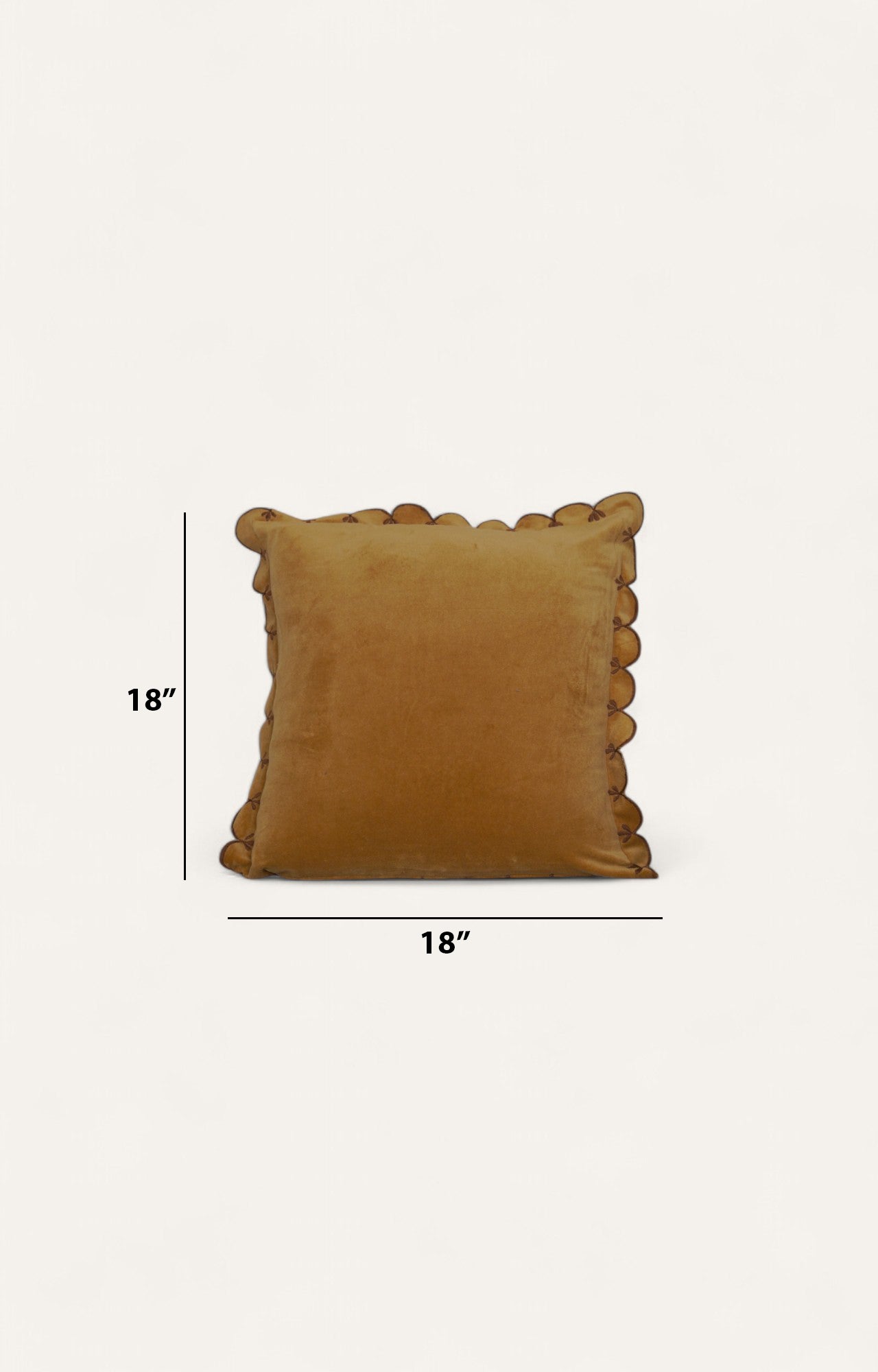 Ochre Velvet Scallop Cushion Cover