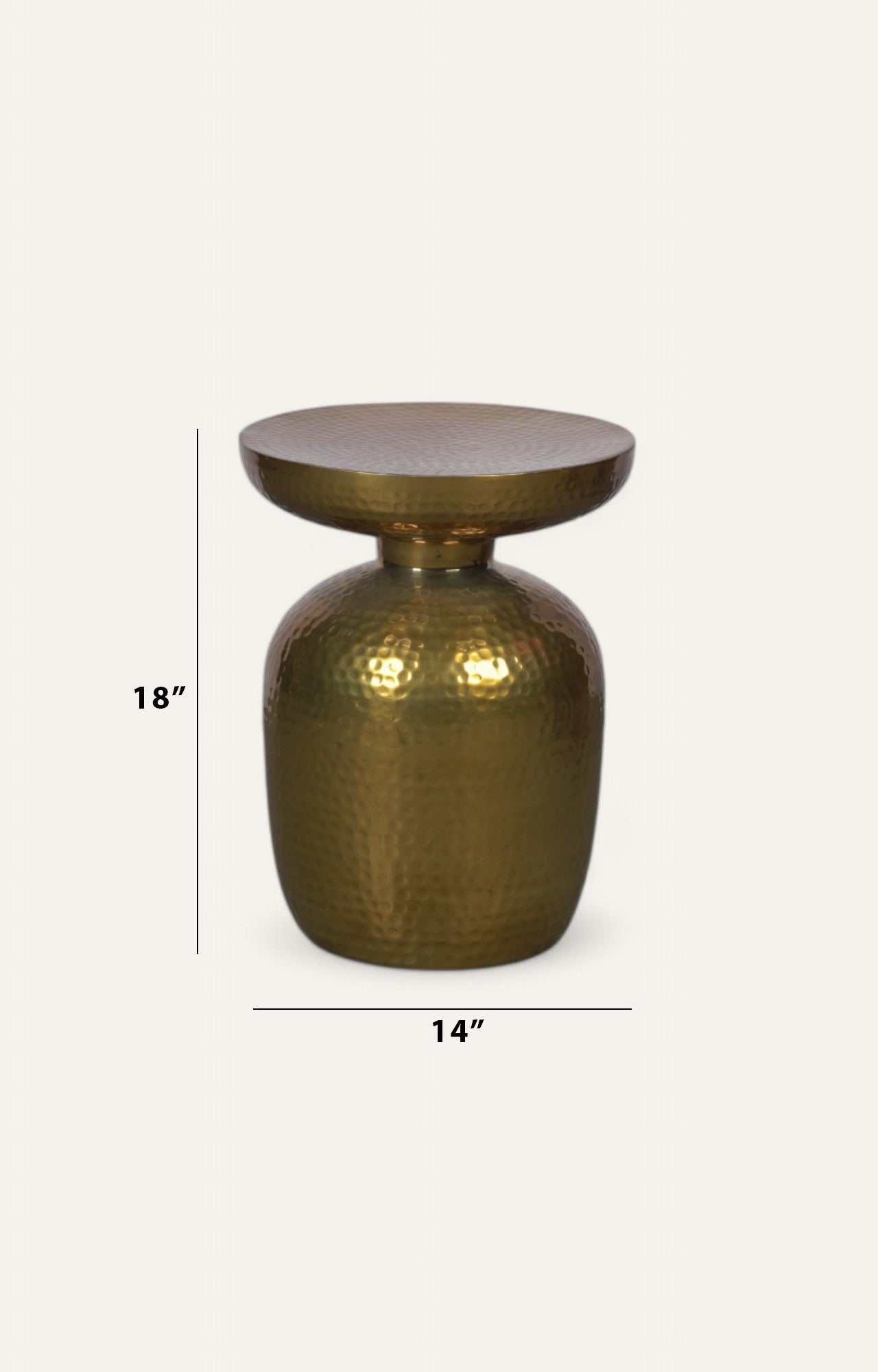 Hammered Round Metal Side Table