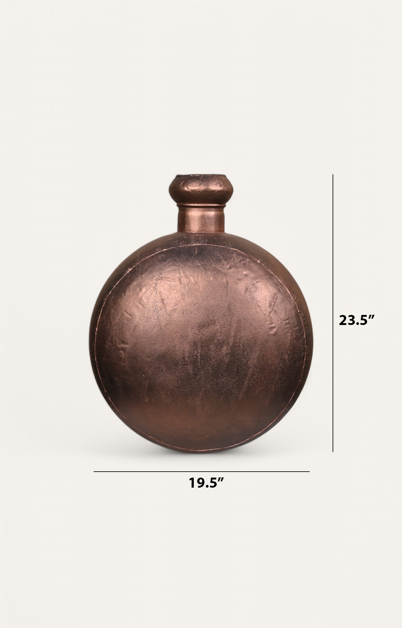 Round Metal Bottle Vase with Burnished Bronze Finish