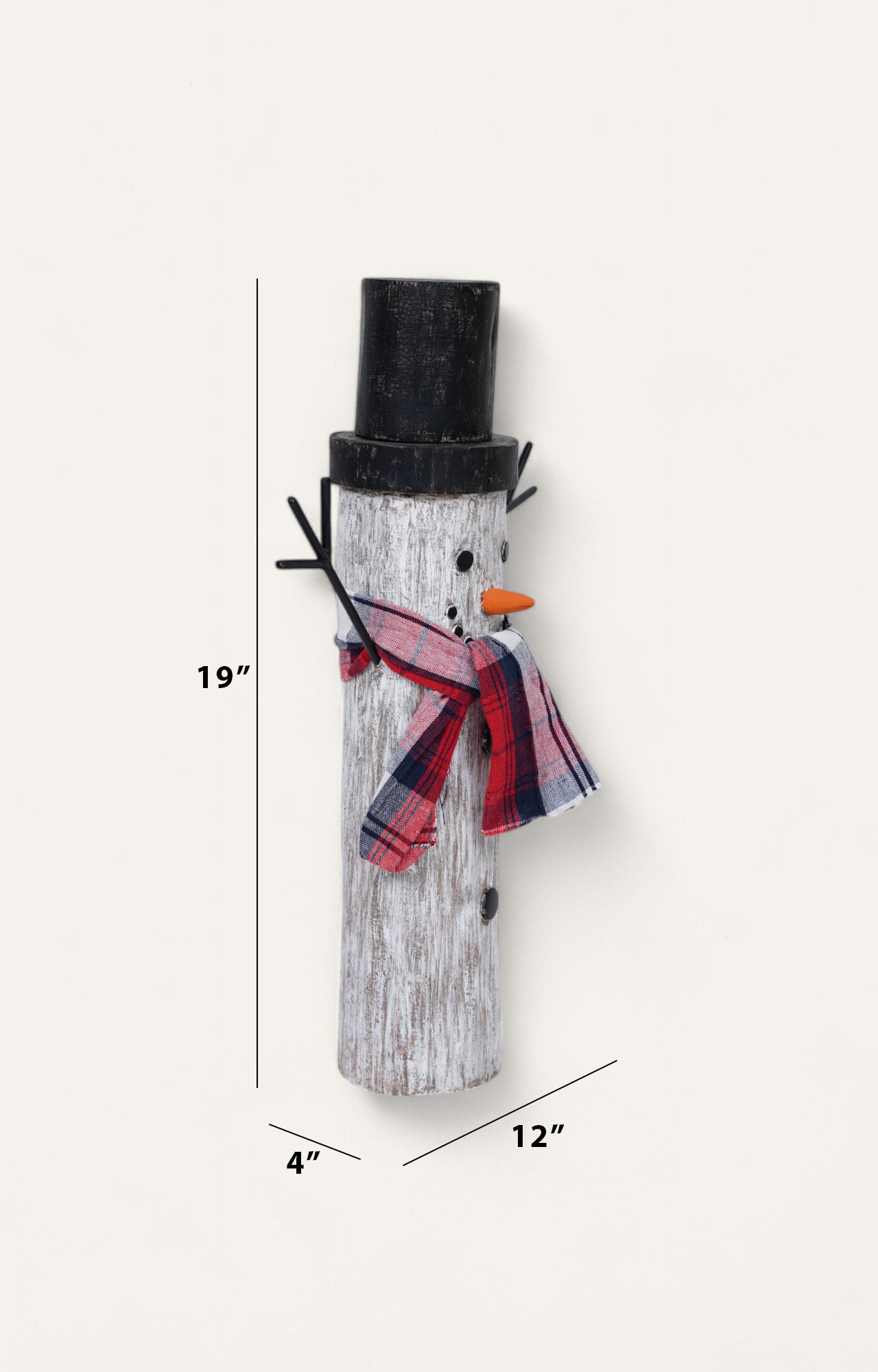 Jolly Log Snowman Decor