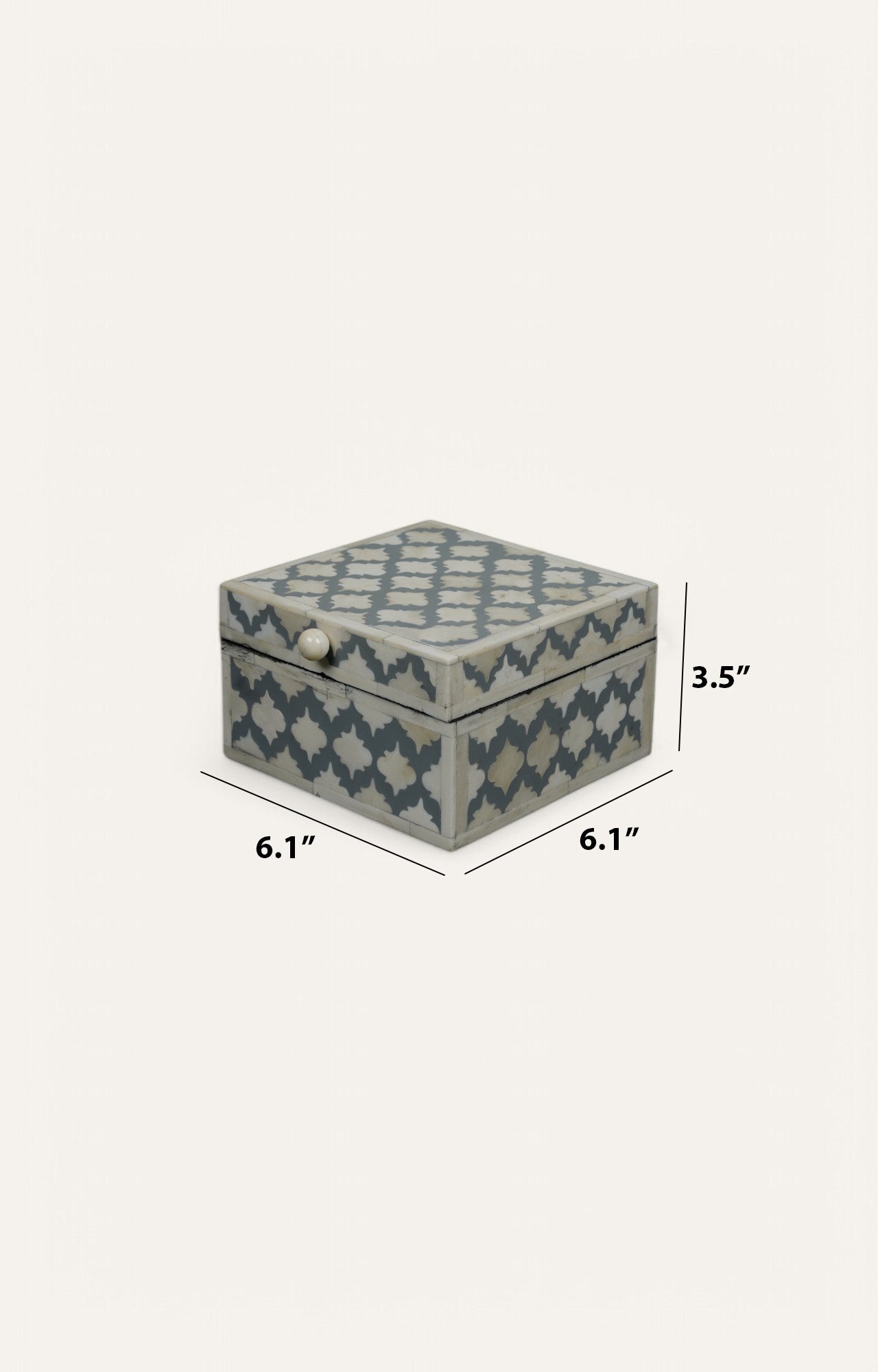 Mughal-Inspired Inlay Box with White Bone & Resin