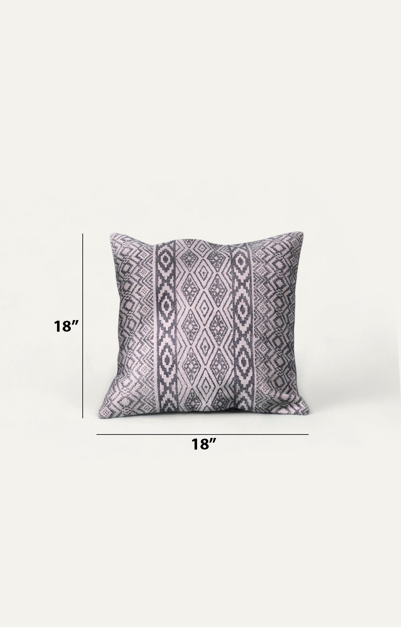 Black Diamond Pattern Cotton Cushion Cover
