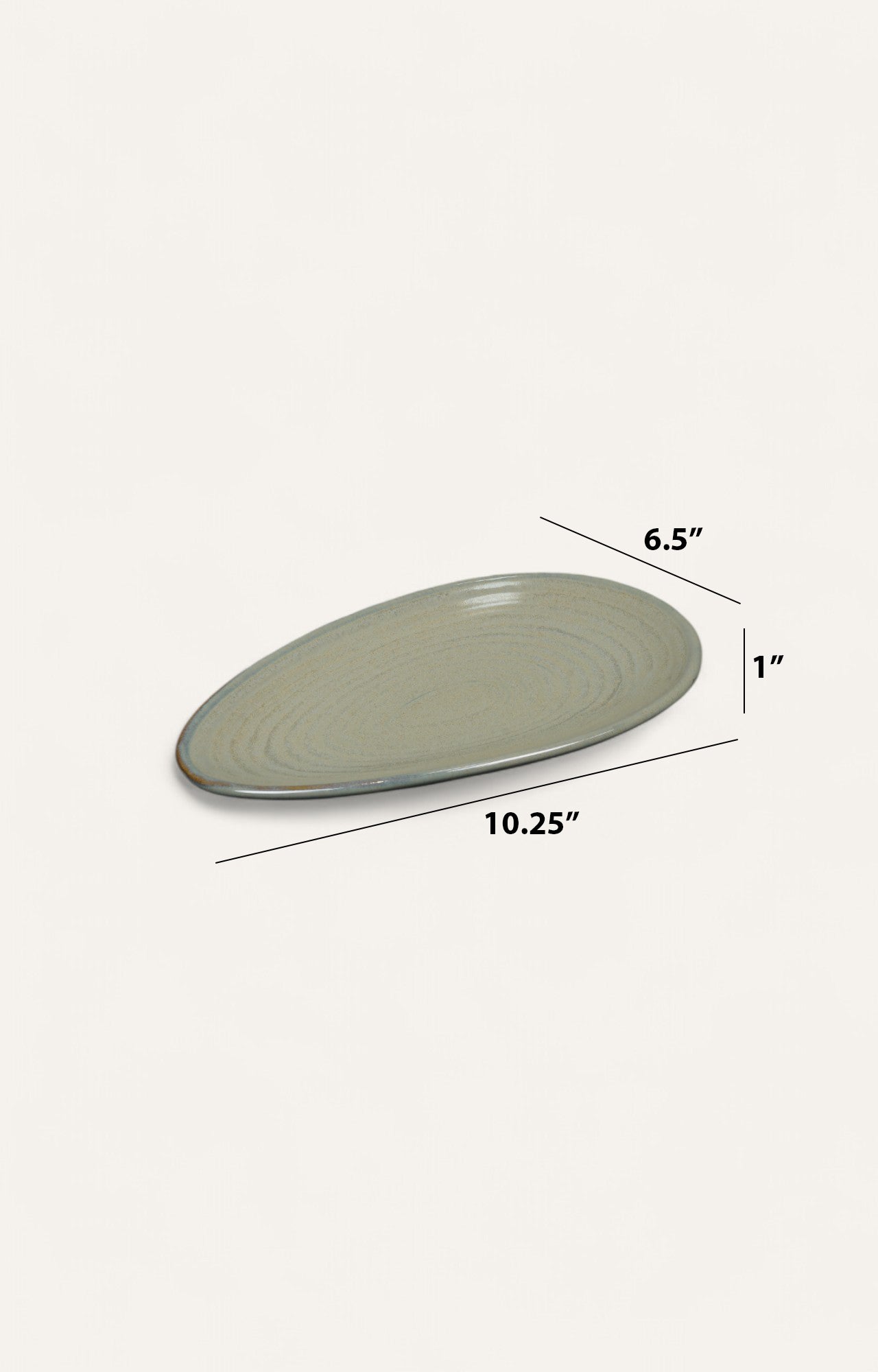 Small Egg-Shaped Ceramic Platter