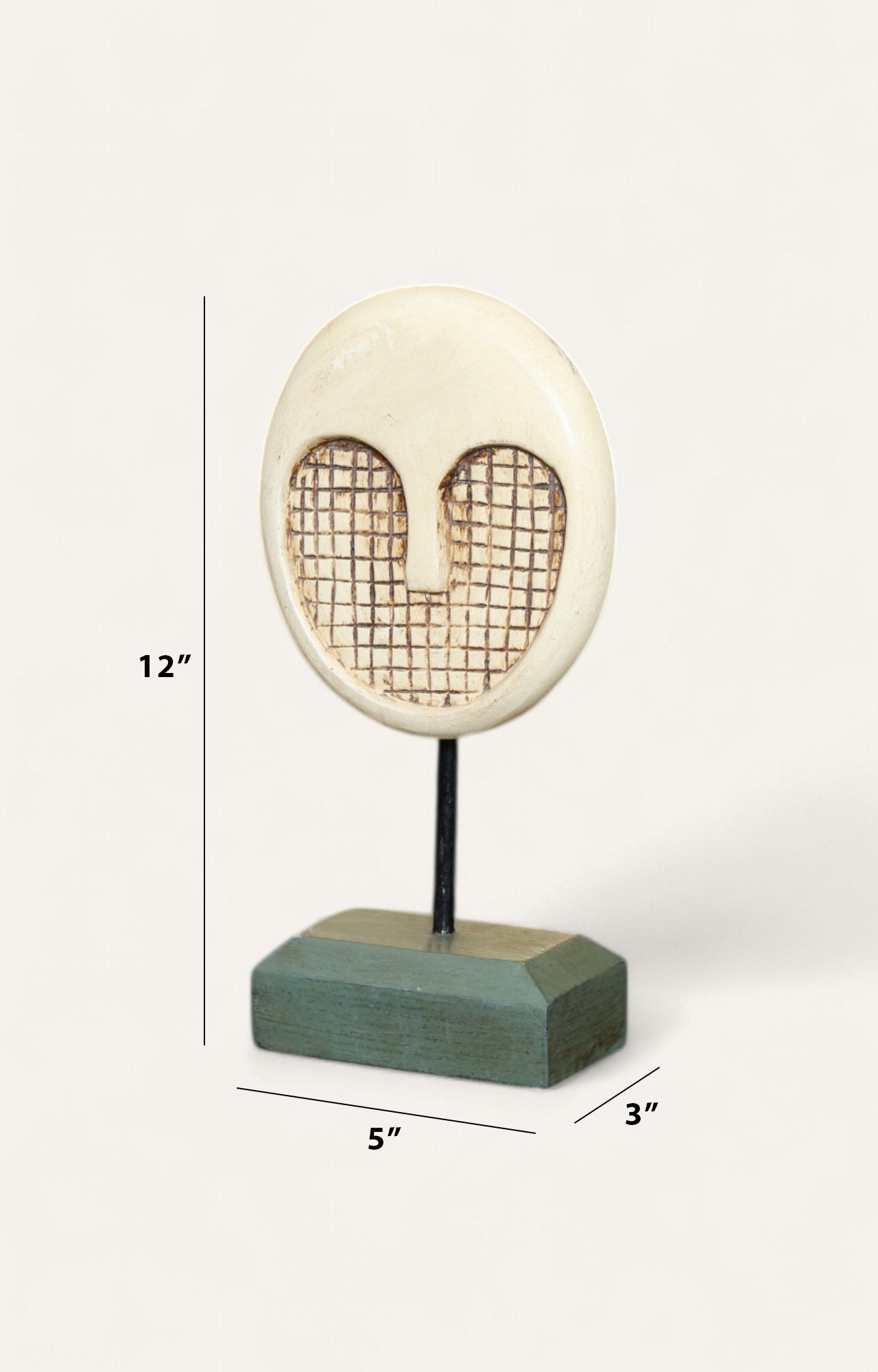 Rustic Carved Mango Wood Tribal Mask Set of Three