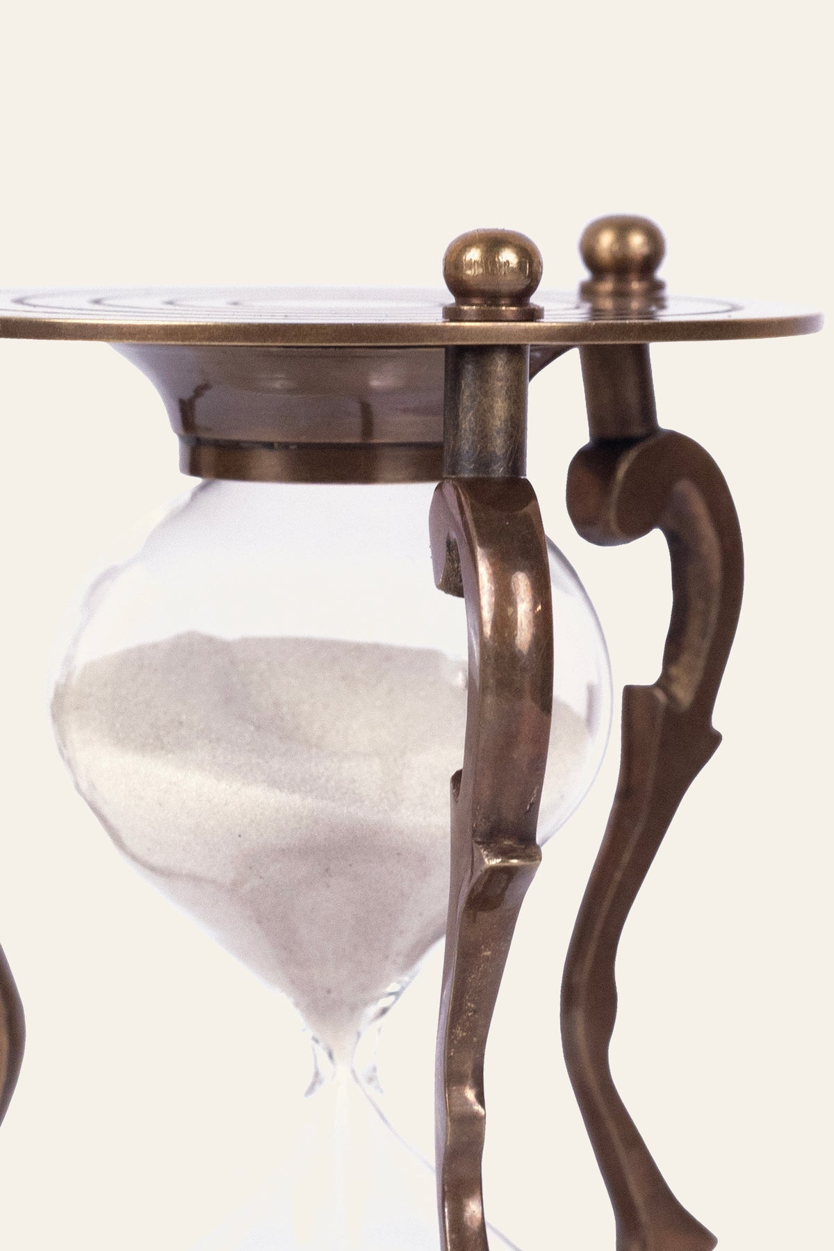 vintage brass hourglass for desk decor