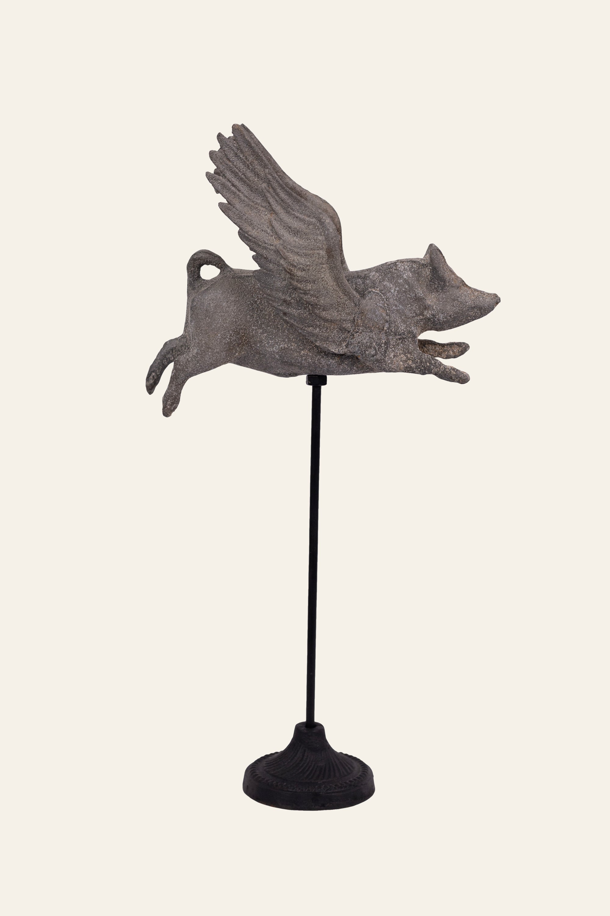 vintage flying pig sculpture
