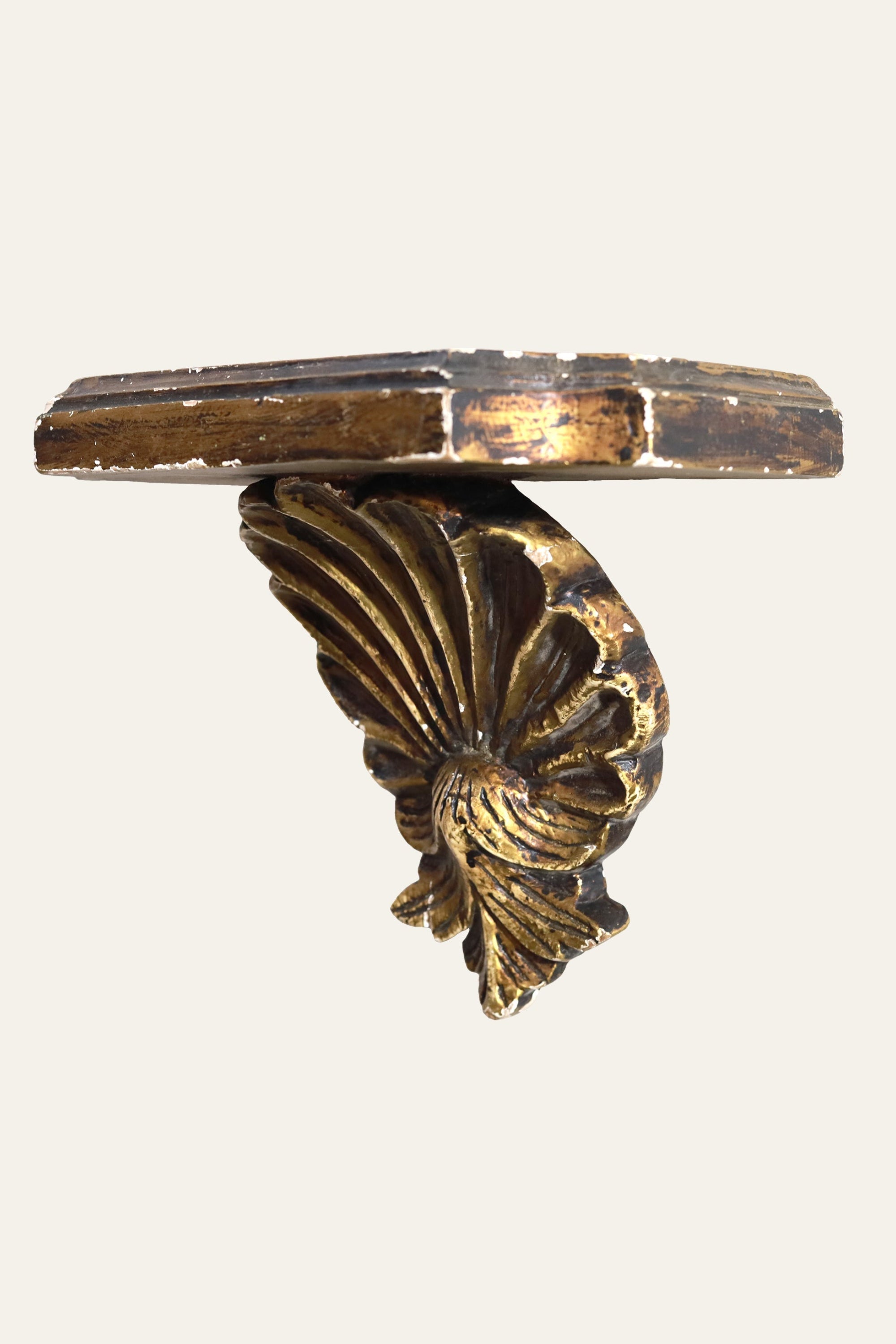 vintage style gold wooden shelf support