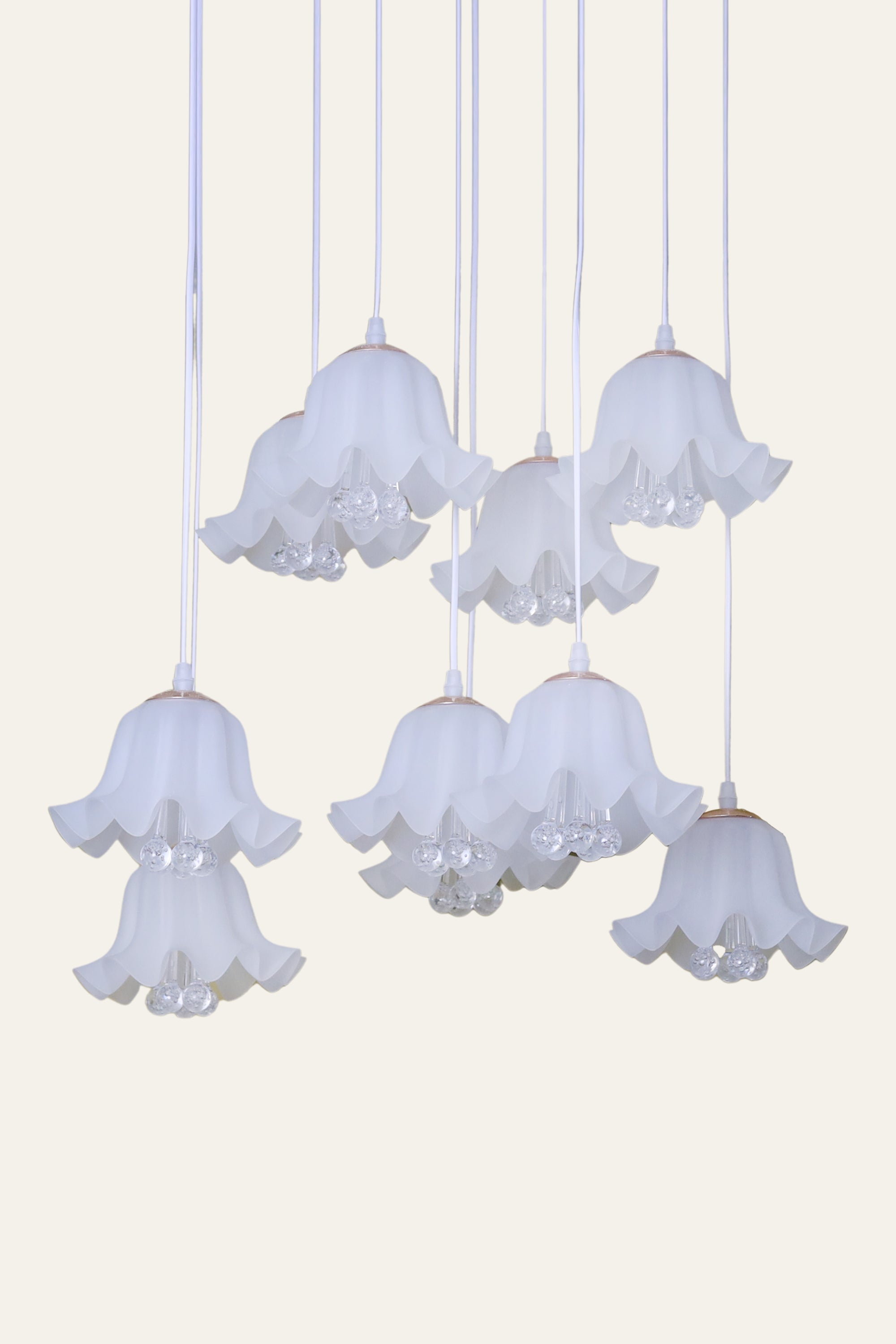 white flower shaped pendant chandelier