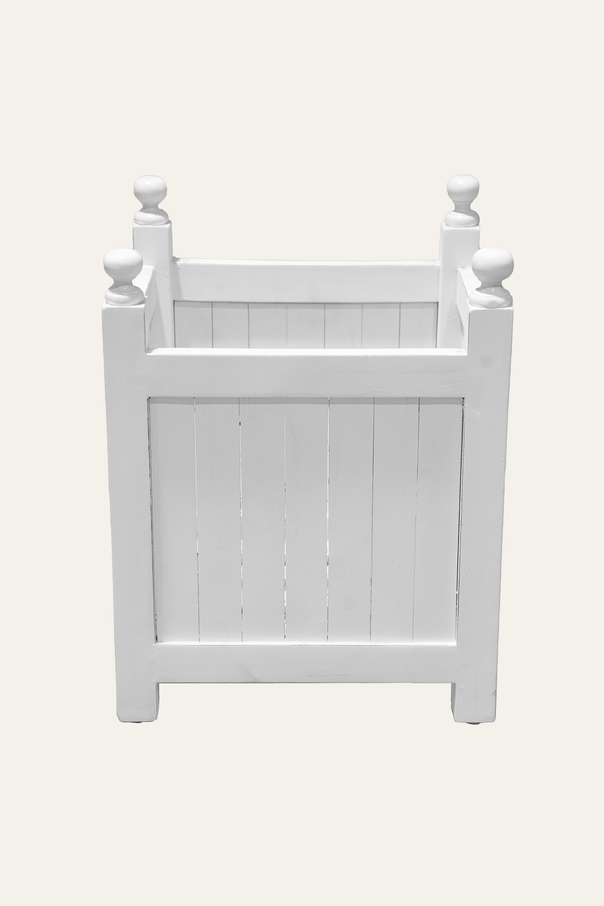 white teak wood planter box